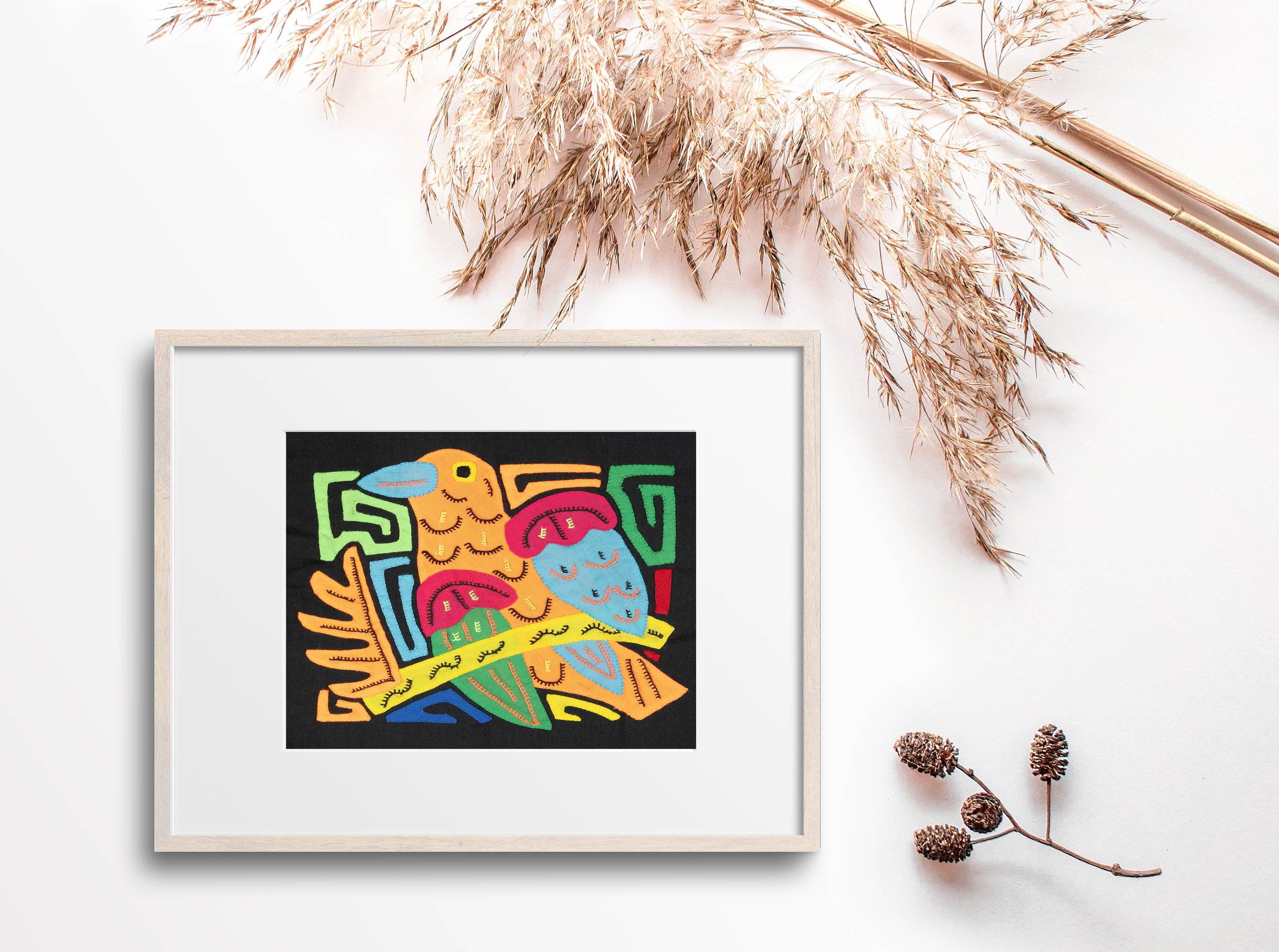 Multicolor Orange Red And Blue Bird Molita