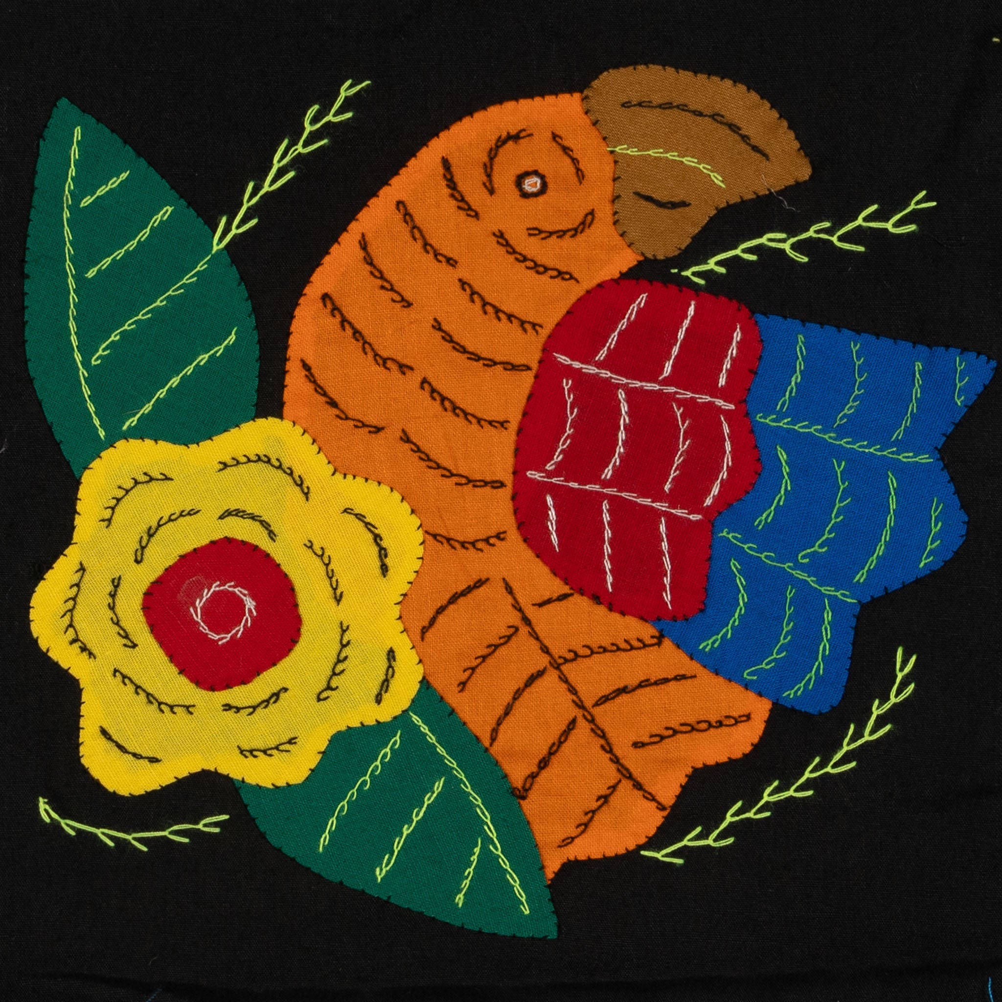 Multi-Color Parrot Bird Orange And Yellow Molita