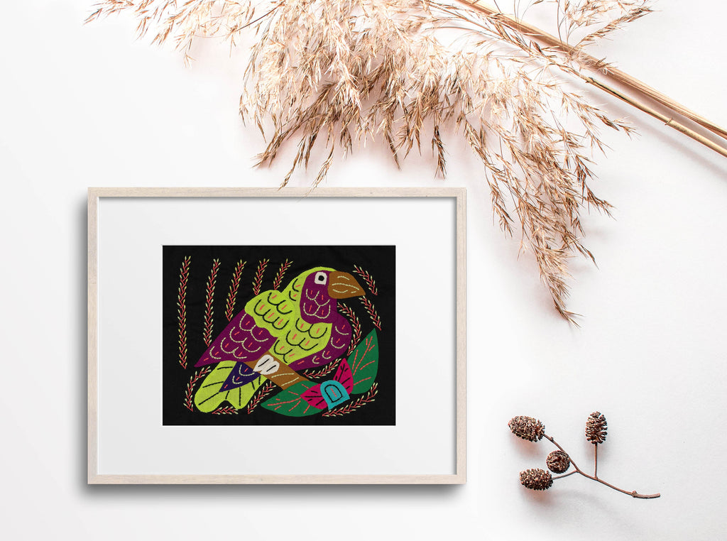 Multi-Color Parrot Bird Green And Purple Molita