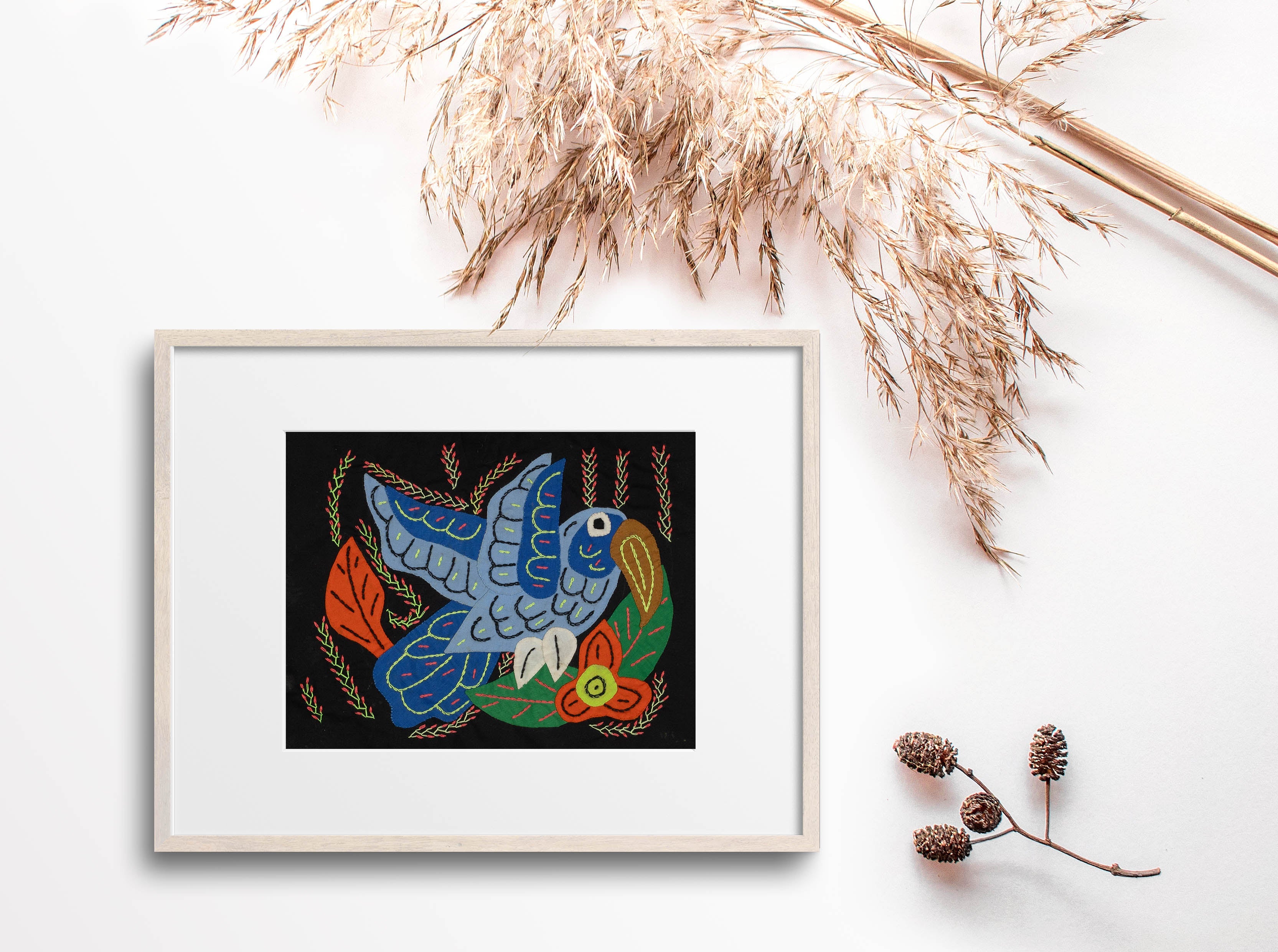 Multi-Color Bird Blue And Orange Molita
