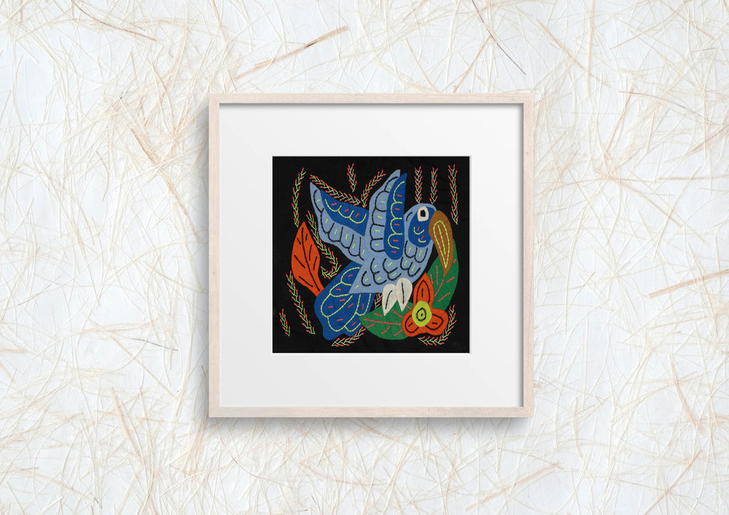 Multi-Color Bird Blue And Orange Molita