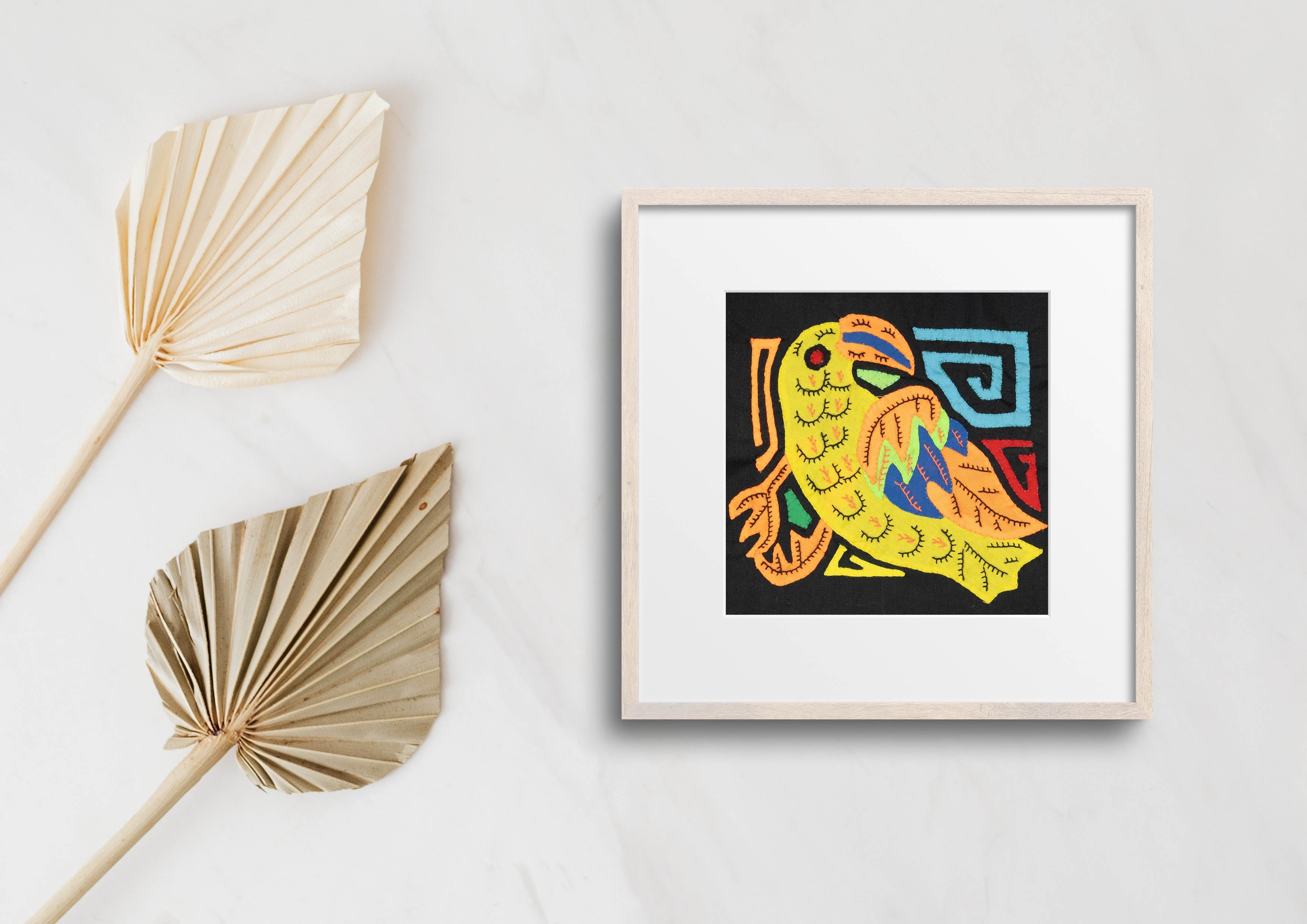 Multicolor Orange And Chartruce Bird Molita