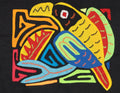 Multicolor Orange Red And Black Bird Molita