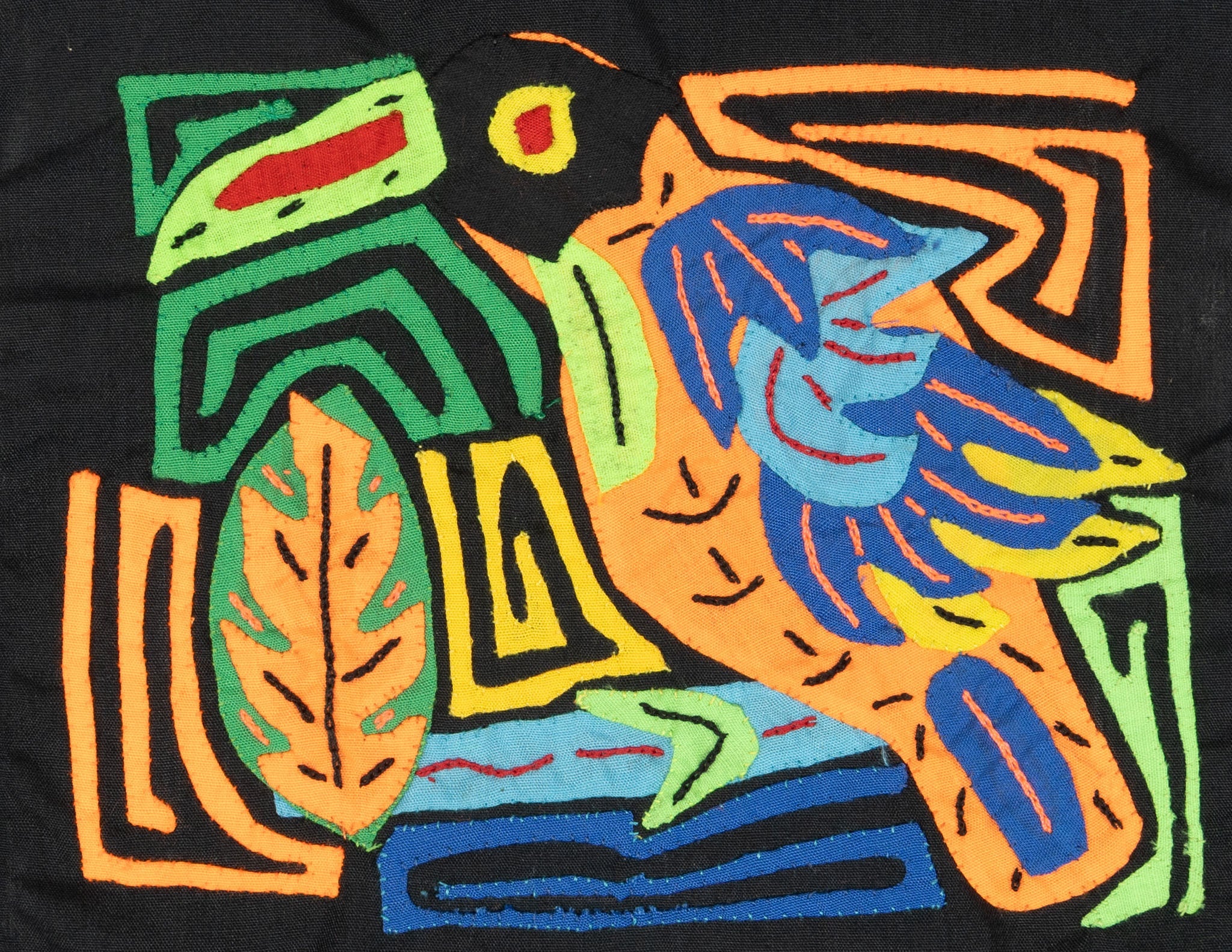Multicolor Orange Blue And Black Bird Molita