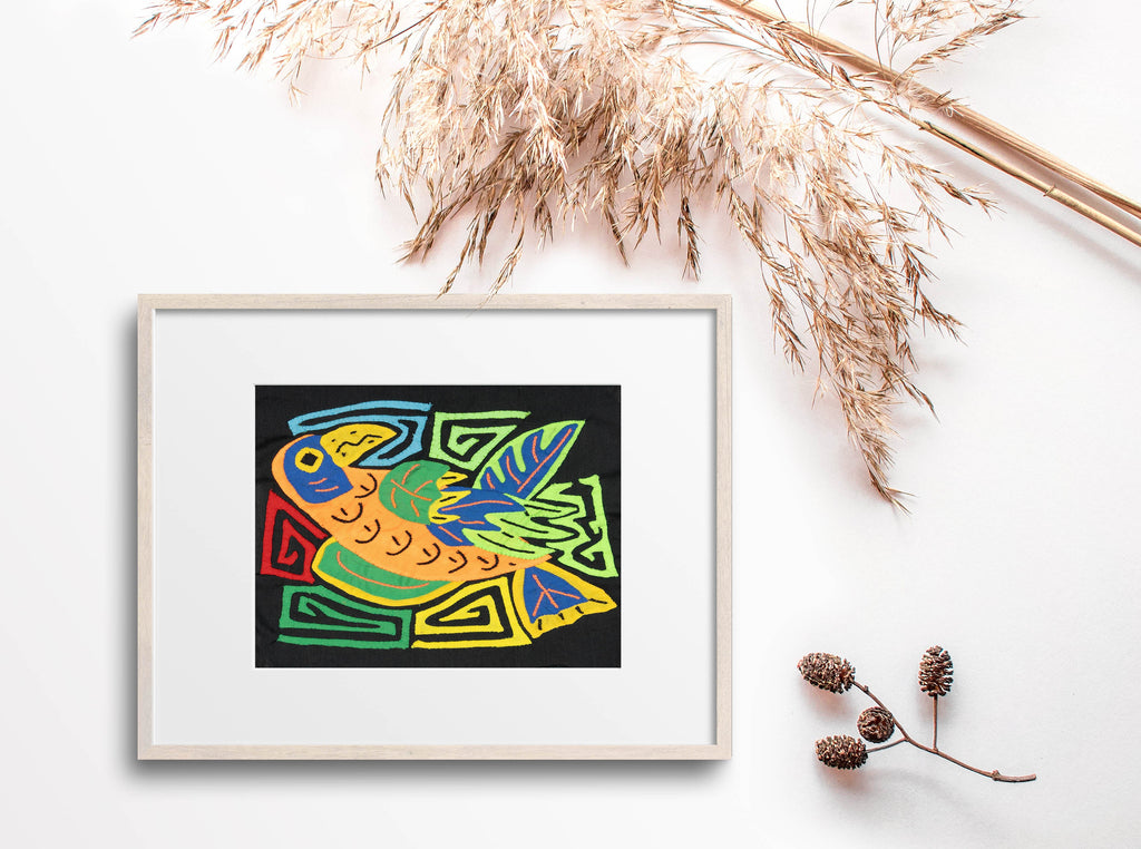 Multicolor Orange And Blue Bird Molita