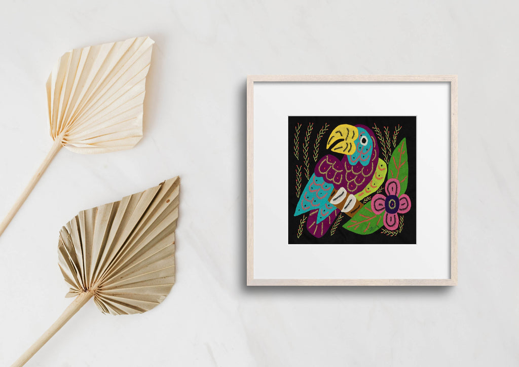 Multi-Color Parrot Bird Blue And Purple Molita