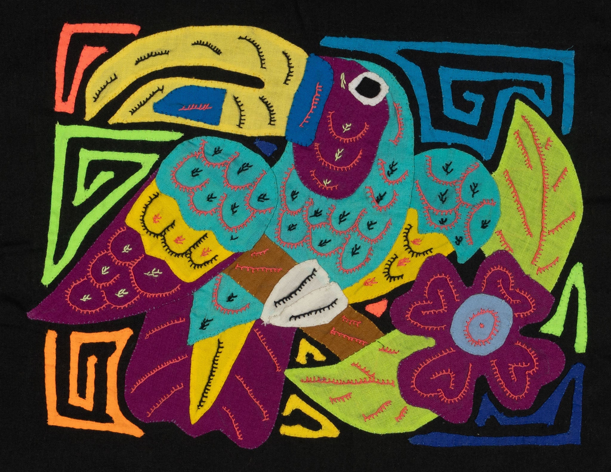 Multi-Color Toucan Bird Blue And Purple Molita