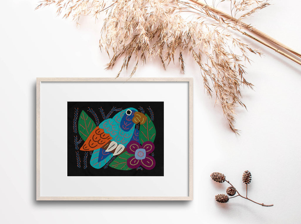 Multi-Color Parrot Bird Blue And Gold Molita