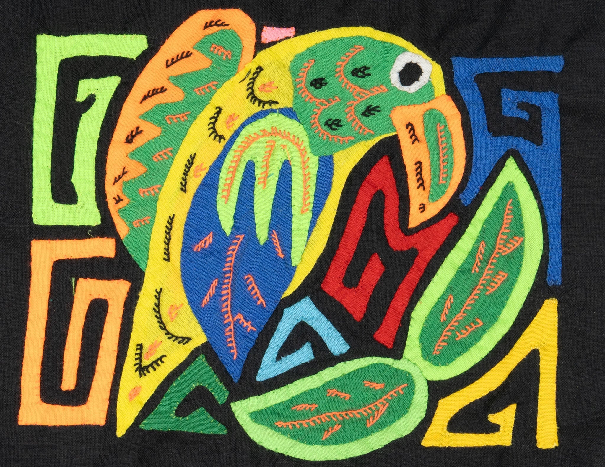 Multicolor Orange Blue And Chartruce Bird Molita
