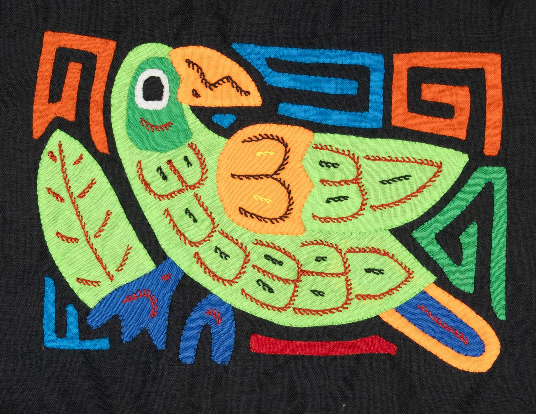 Multicolor Green And Orange Bird Molita