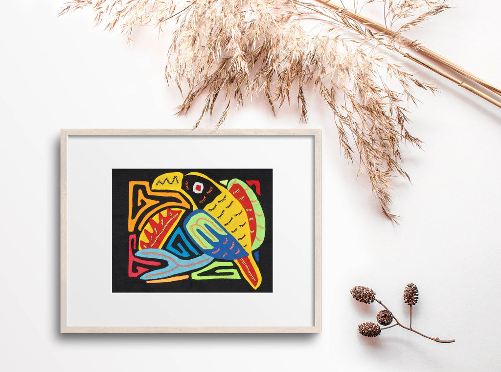 Multicolor Orange Red And Black Bird Molita