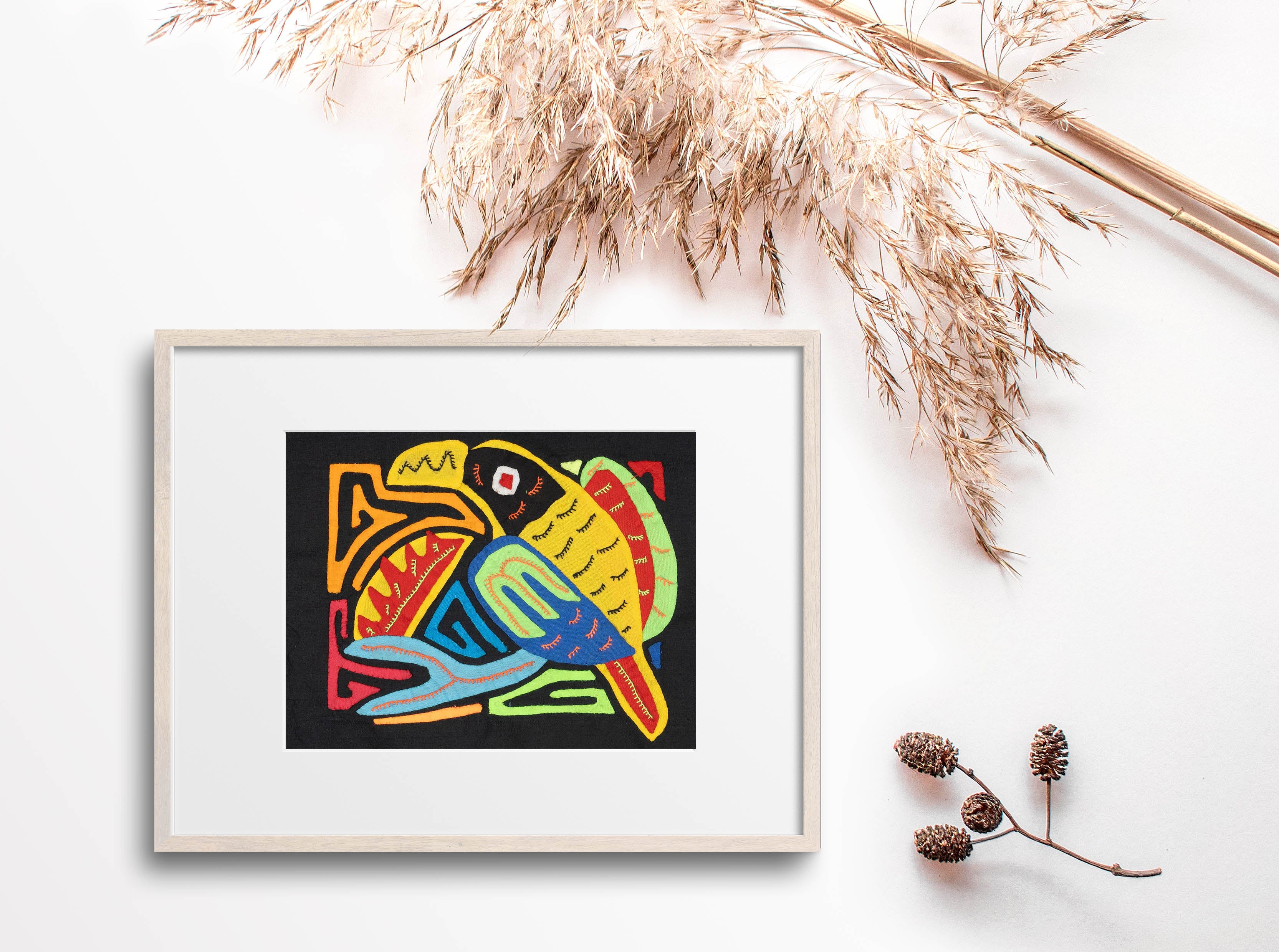 Multicolor Orange Red And Black Bird Molita