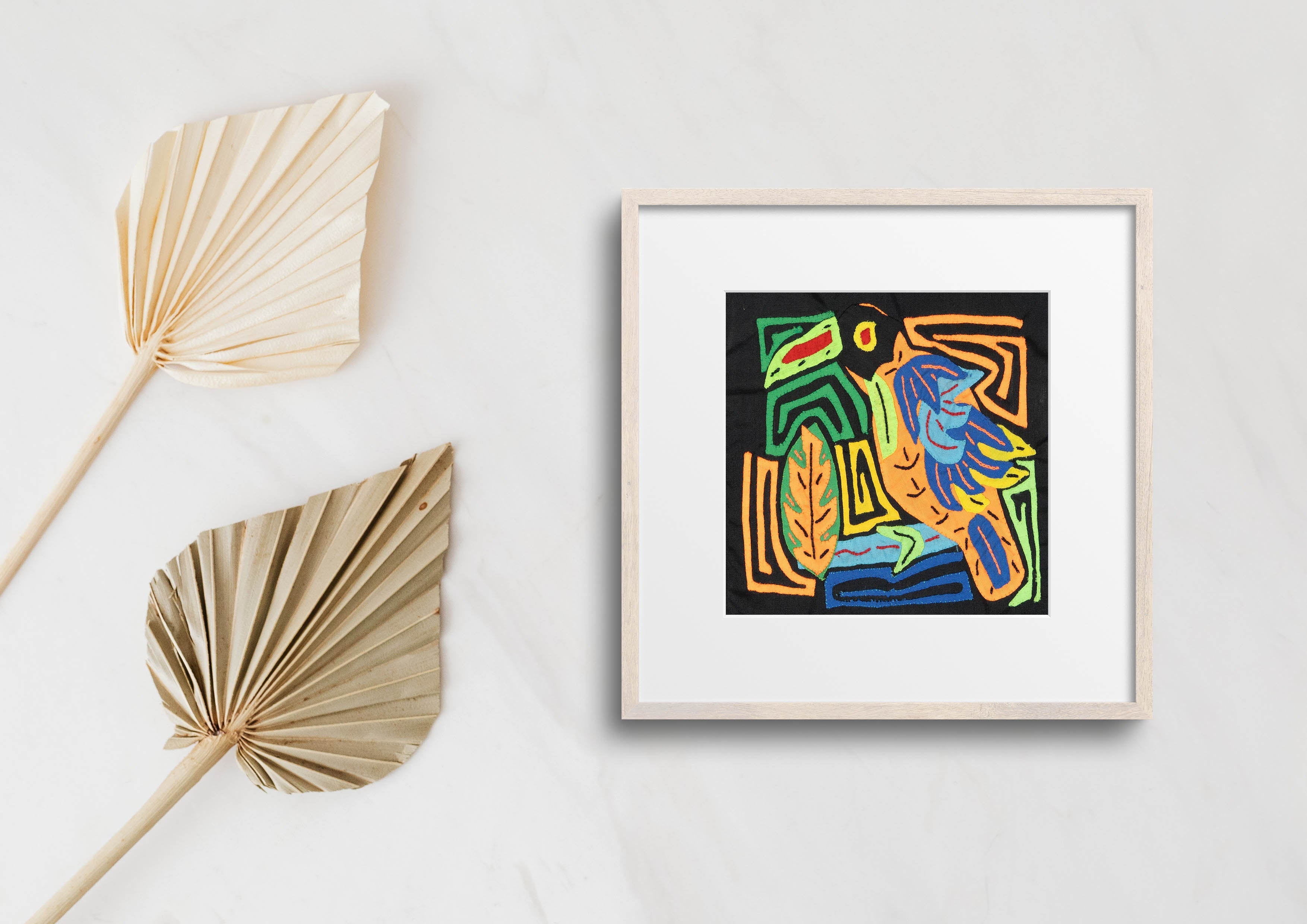 Multicolor Orange Blue And Black Bird Molita