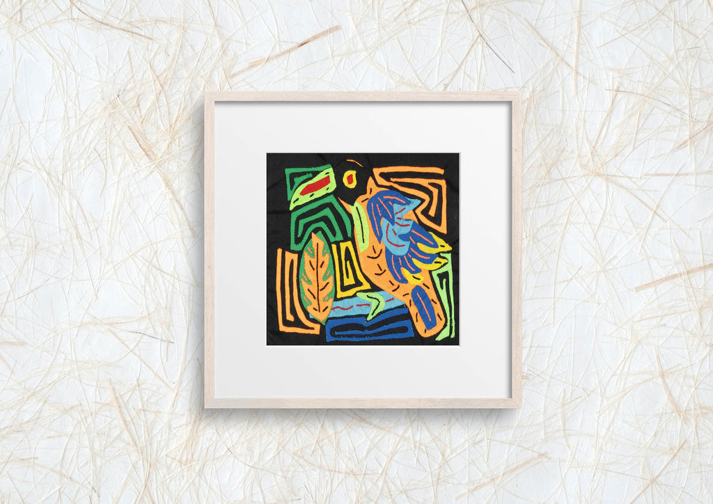 Multicolor Orange Blue And Black Bird Molita