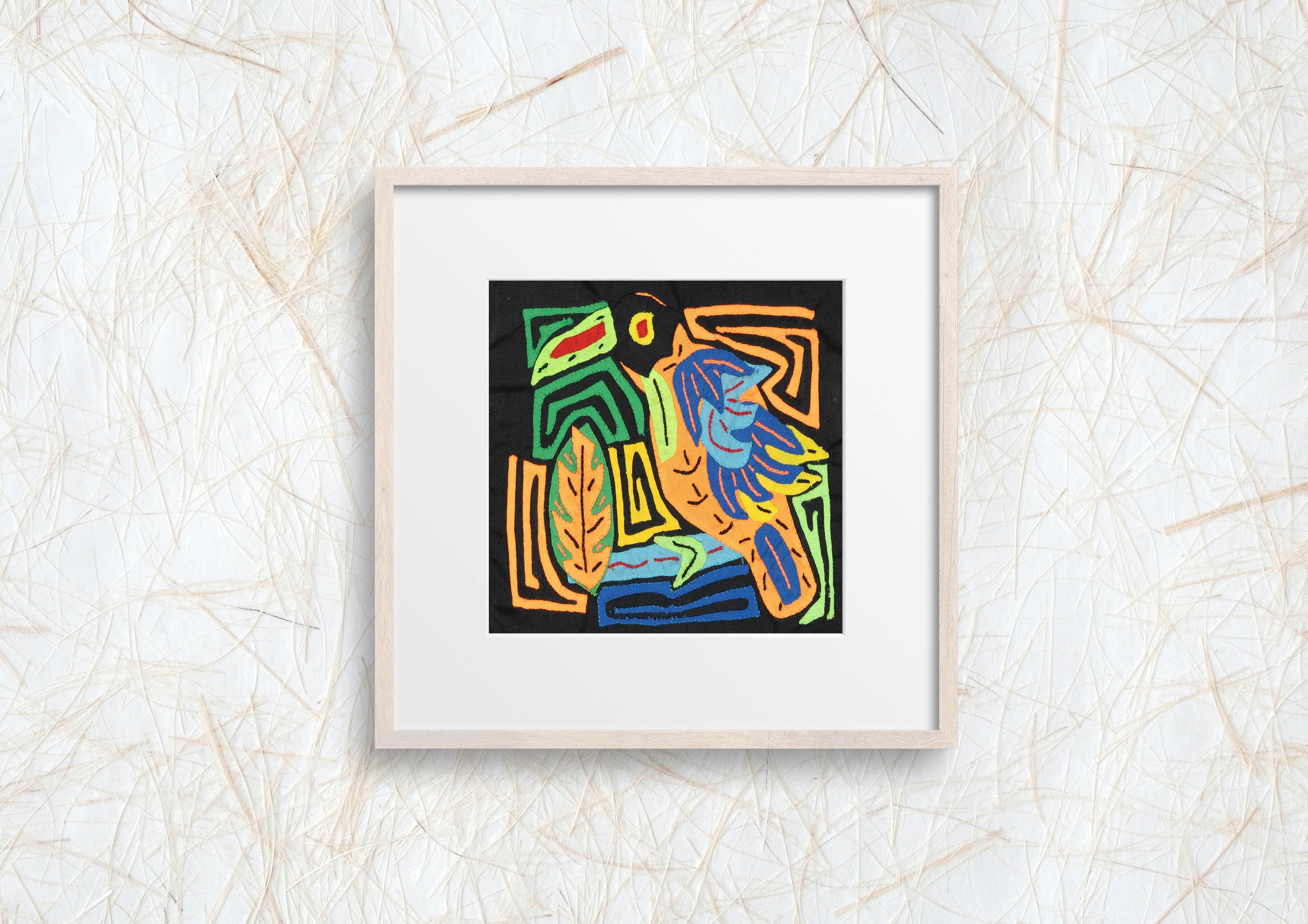 Multicolor Orange Blue And Black Bird Molita