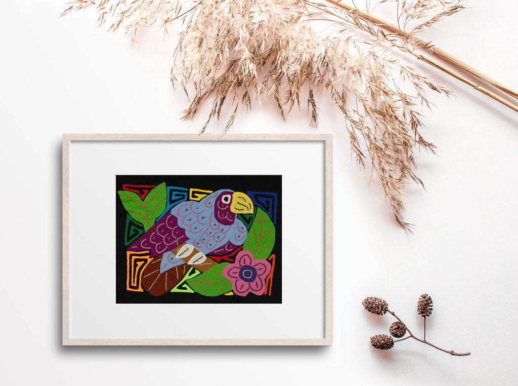 Multi-Color Parrot Bird Gray And Purple Molita