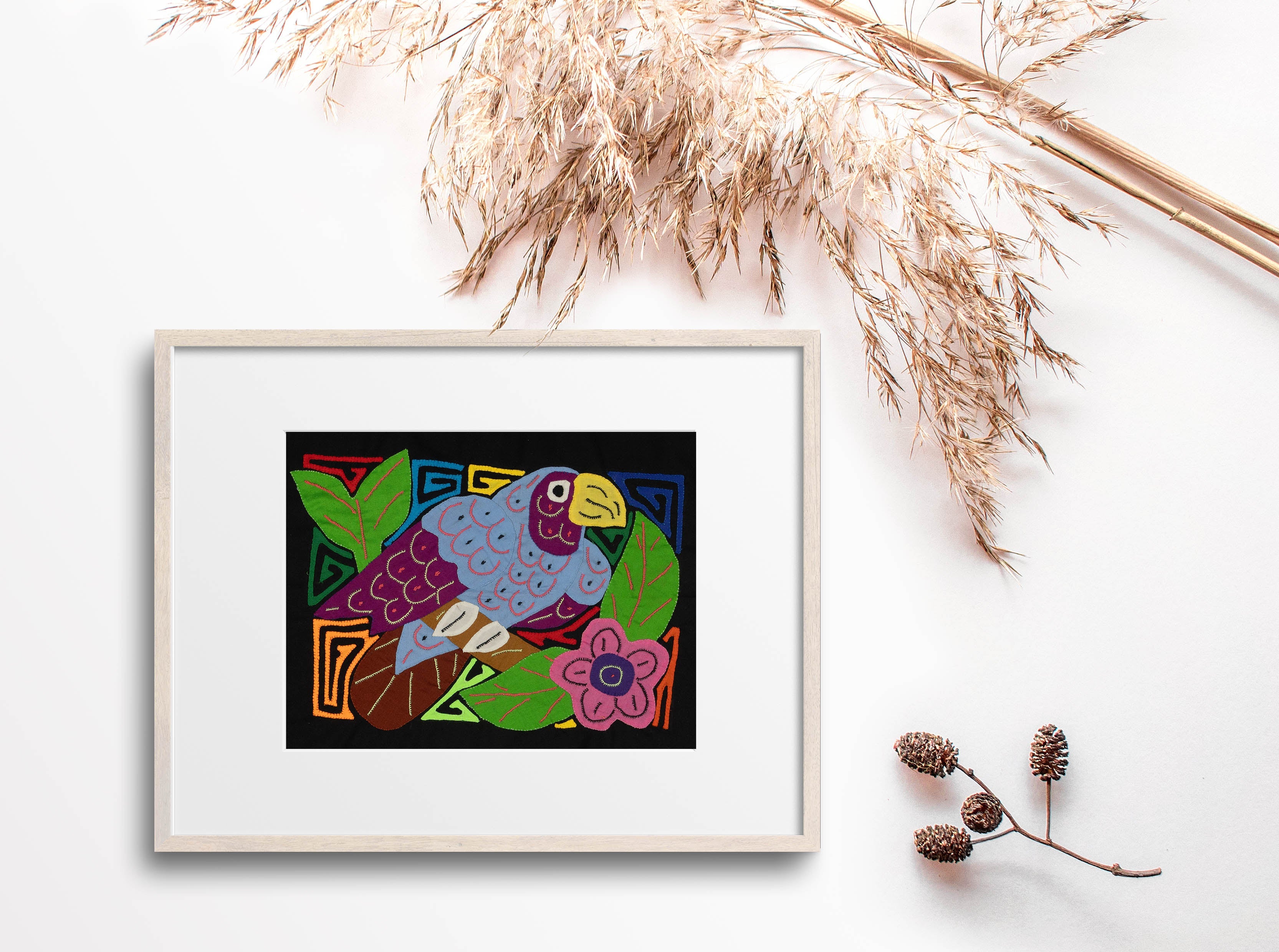 Multi-Color Parrot Bird Gray And Purple Molita