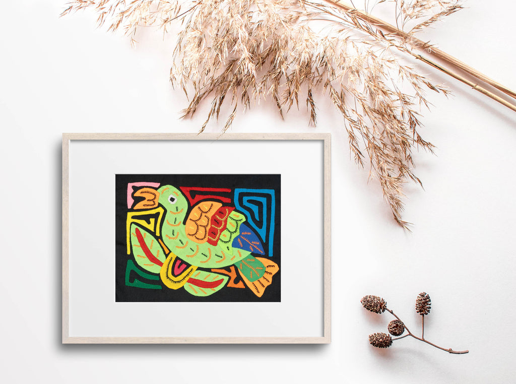 Multicolor Green And Orange Bird Molita