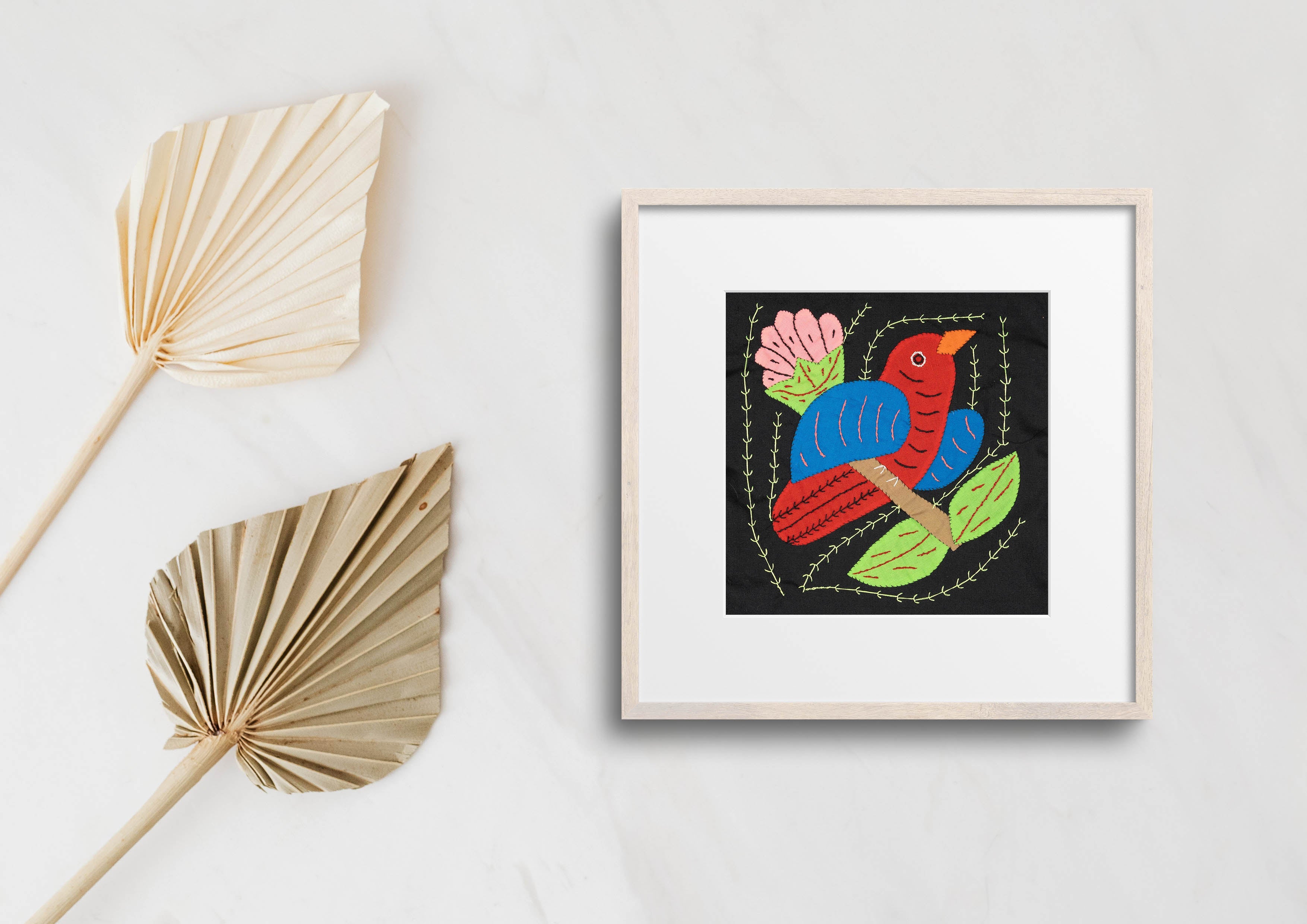 Multicolor Red Blue And Pink Bird Molita