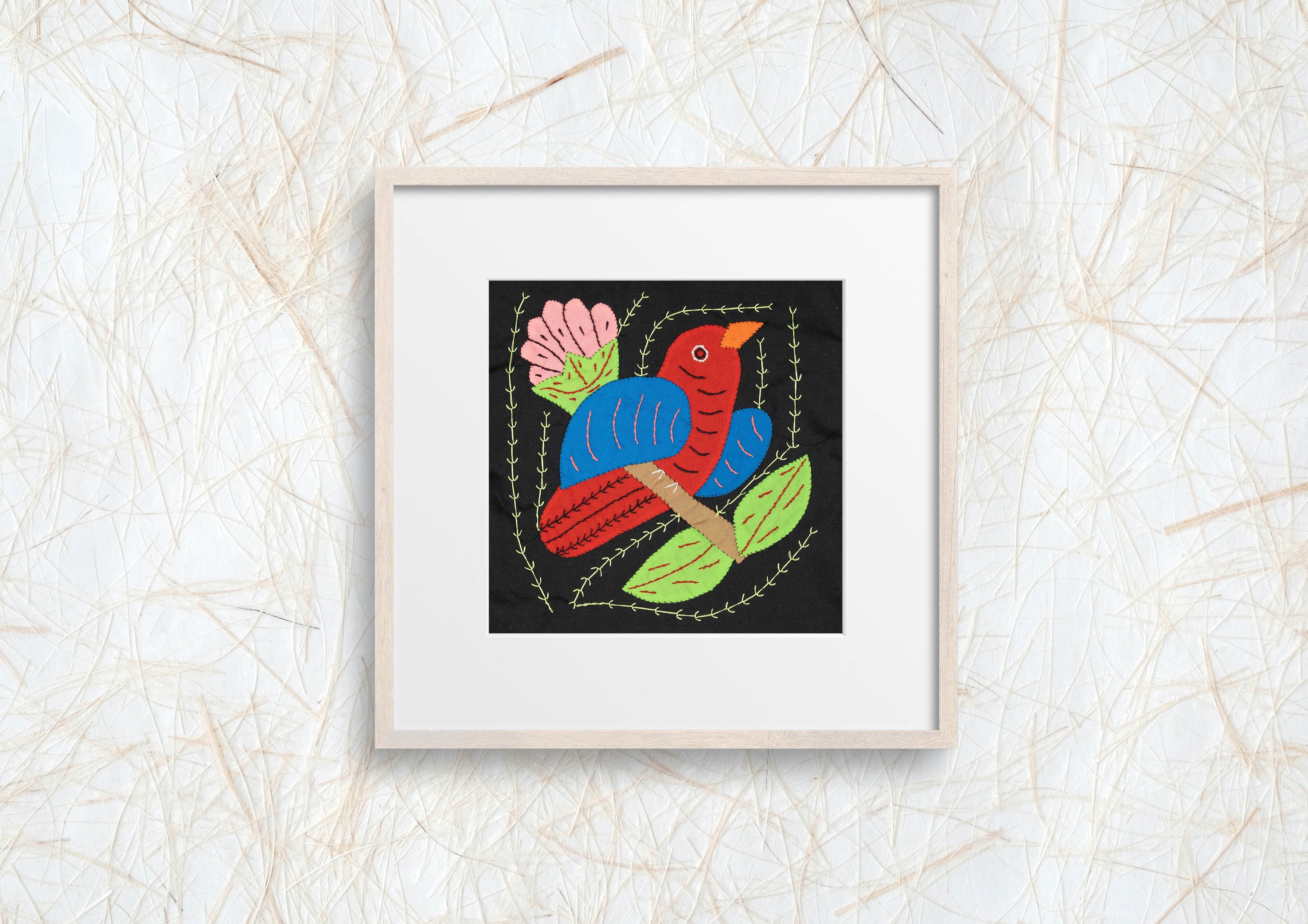 Multicolor Red Blue And Pink Bird Molita