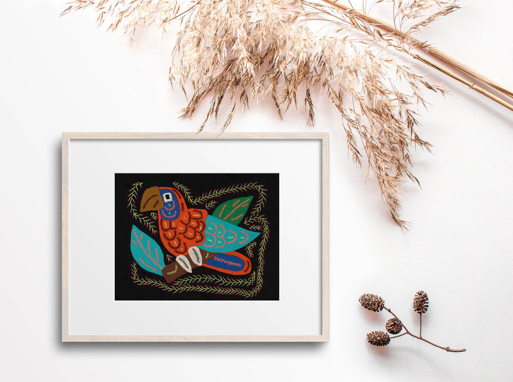 Multi-Color Parrot Bird Blue And Orange Molita