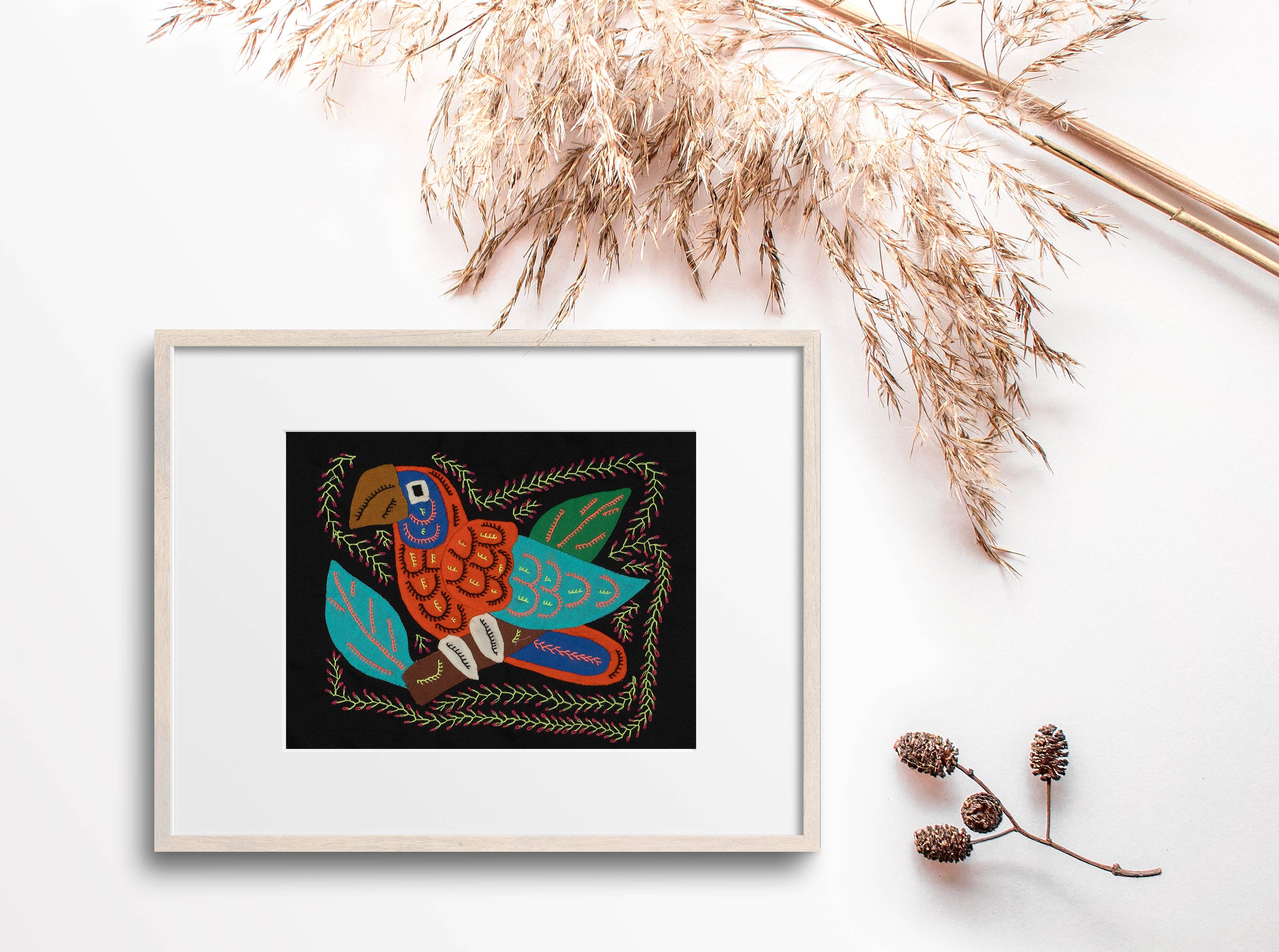 Multi-Color Parrot Bird Blue And Orange Molita