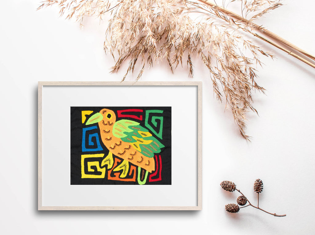 Multicolor Green And Orange Bird Molita