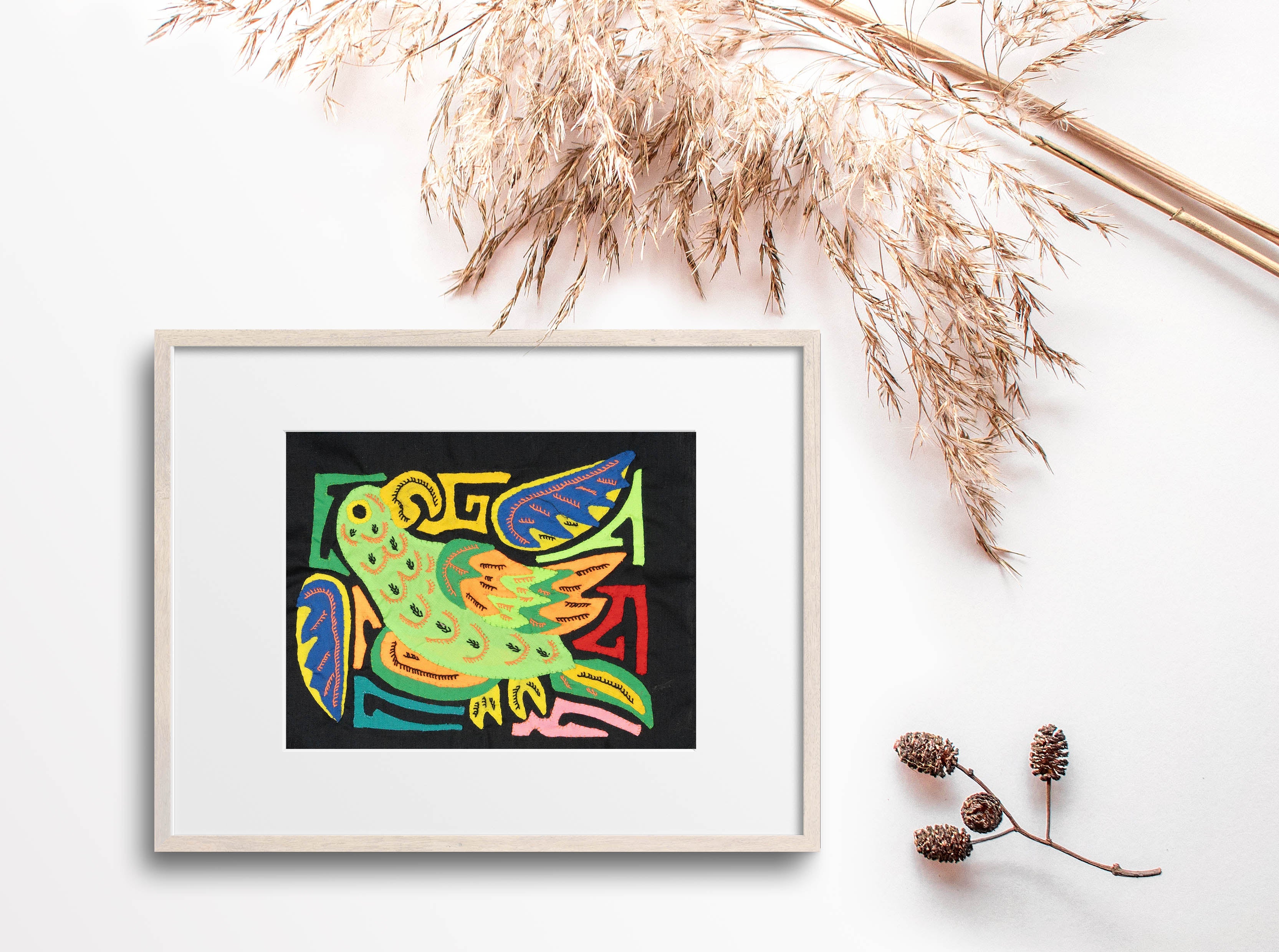 Multicolor Green Blue And Orange Bird Molita