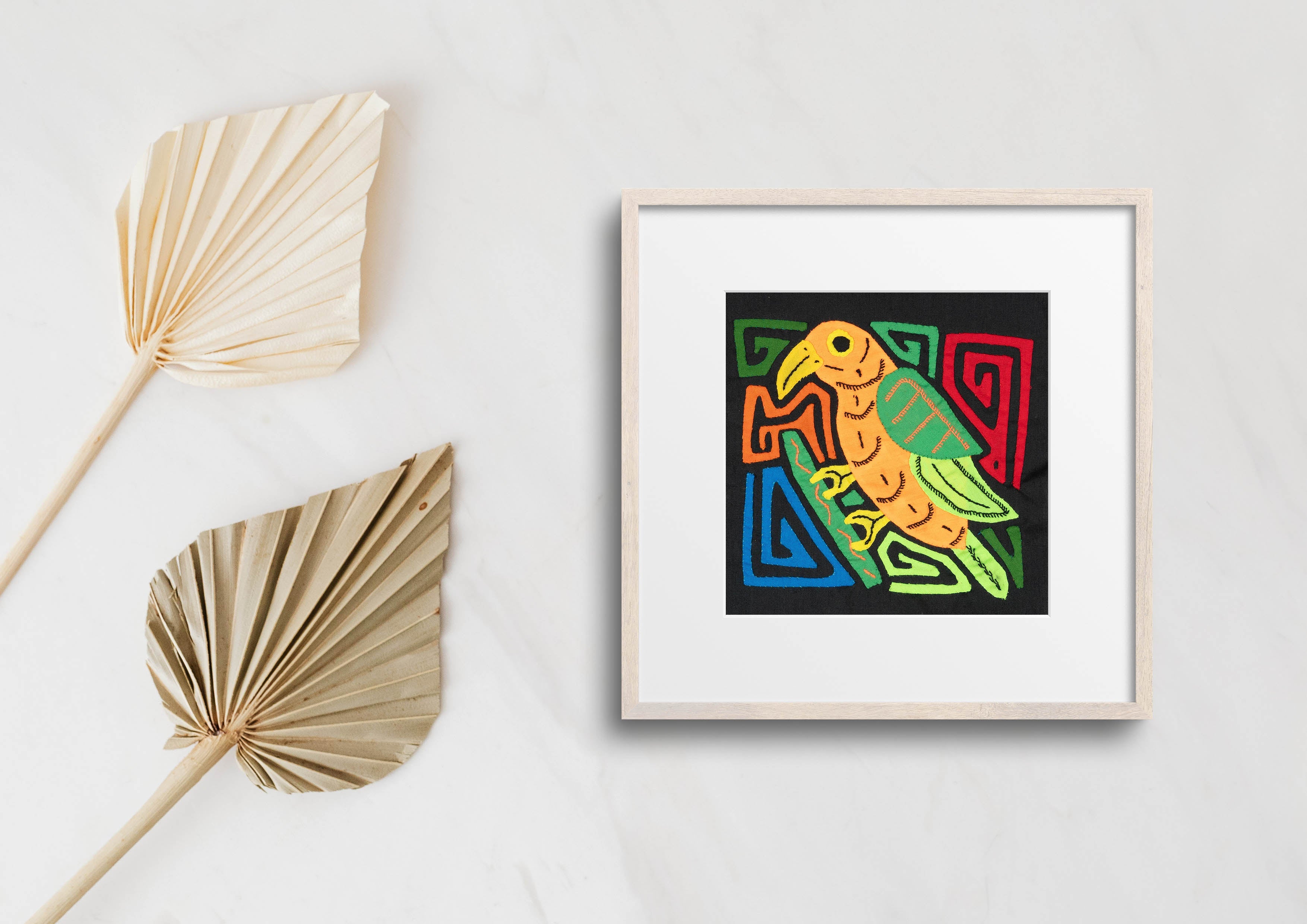 Multicolor Green And Orange Bird Molita