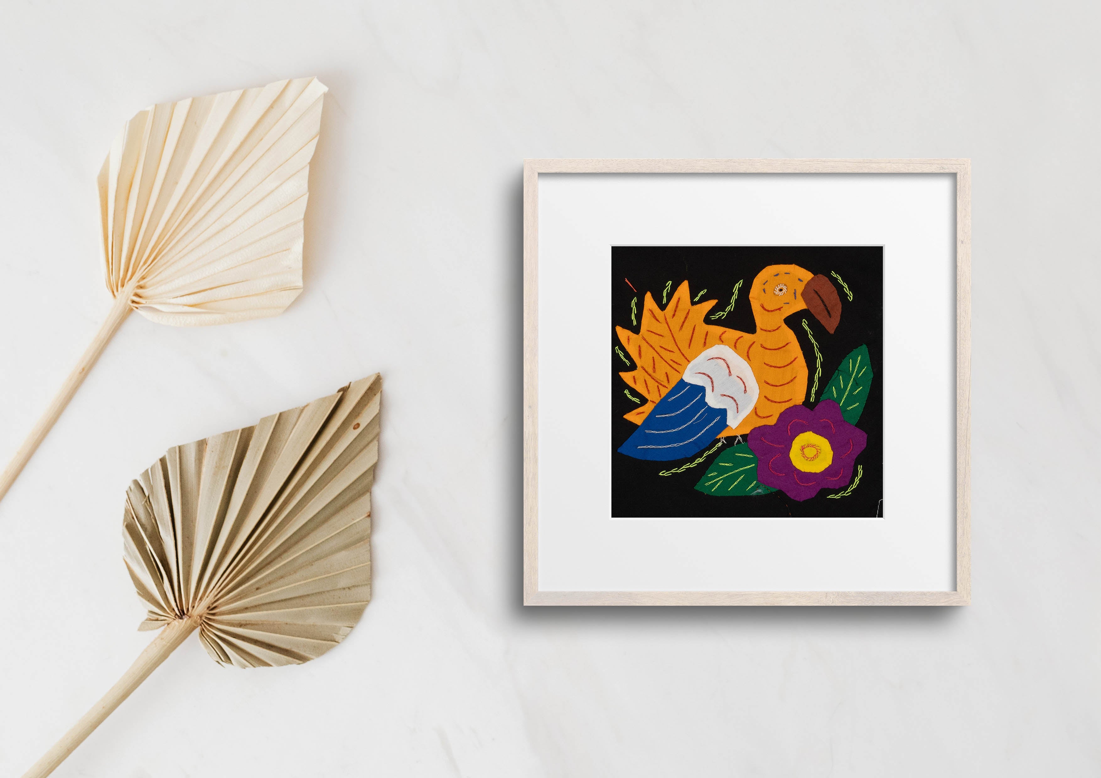 Multi-Color Parrot Bird Gold And Blue Molita