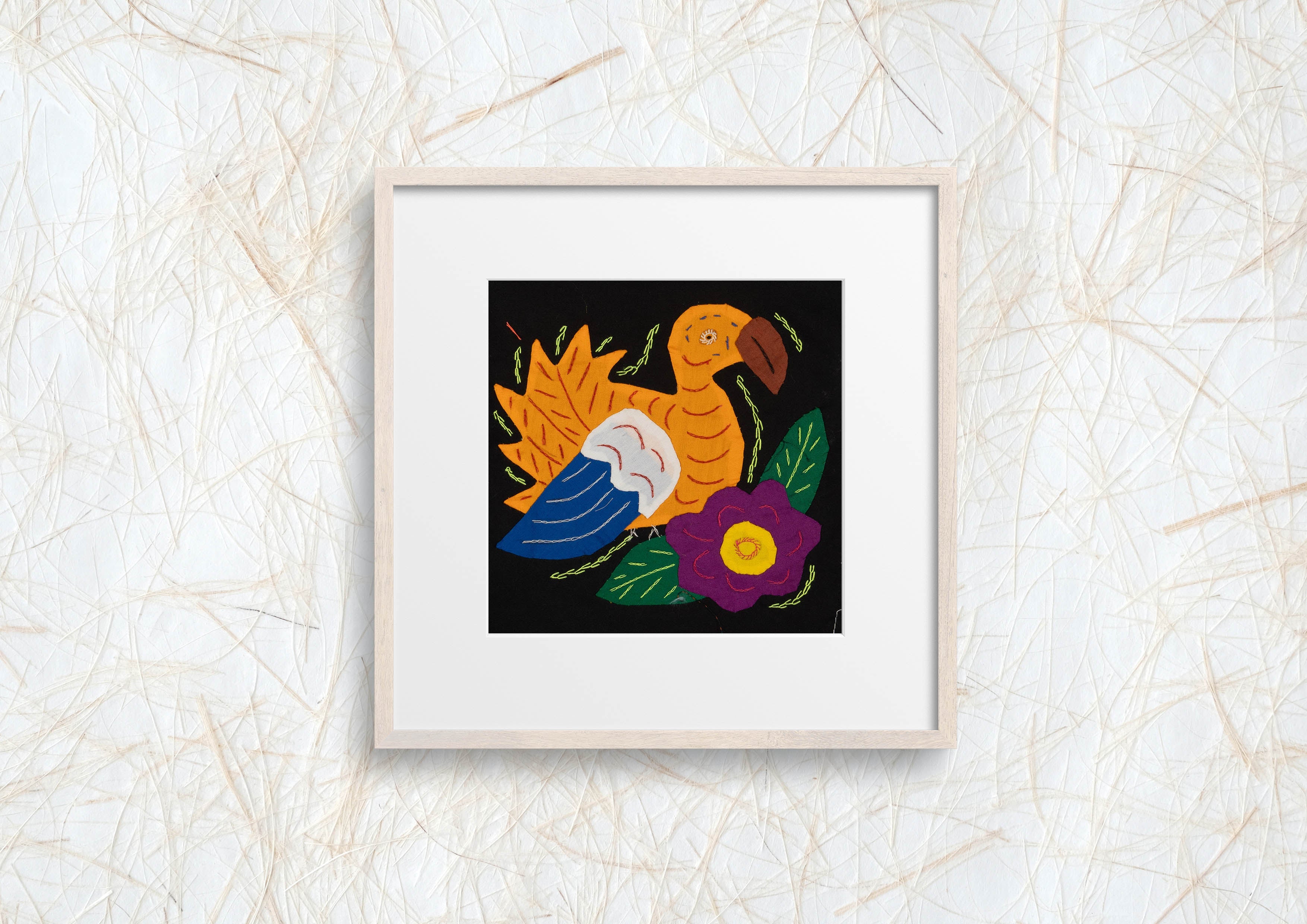 Multi-Color Parrot Bird Gold And Blue Molita