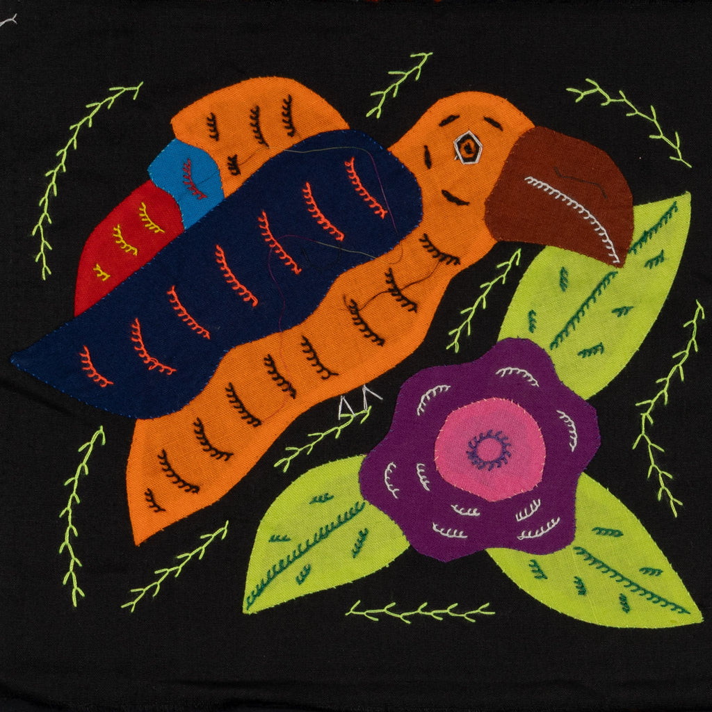 Multi-Color Parrot Bird Navy And Orange Molita