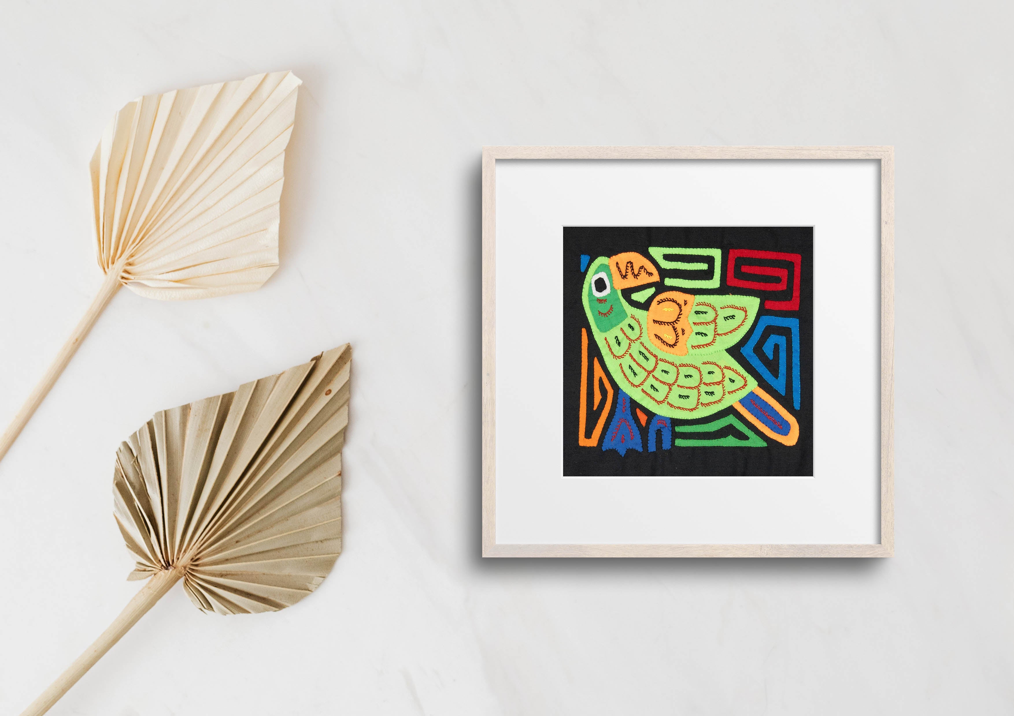 Multicolor Green And Orange Bird Molita