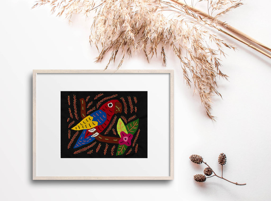 Multi-Color Parrot Bird Red And Blue Molita