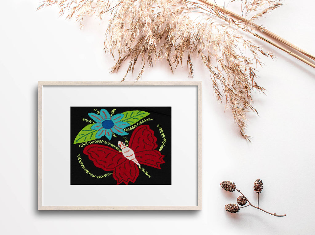 Multi-Color Butterfly Red And White Molita