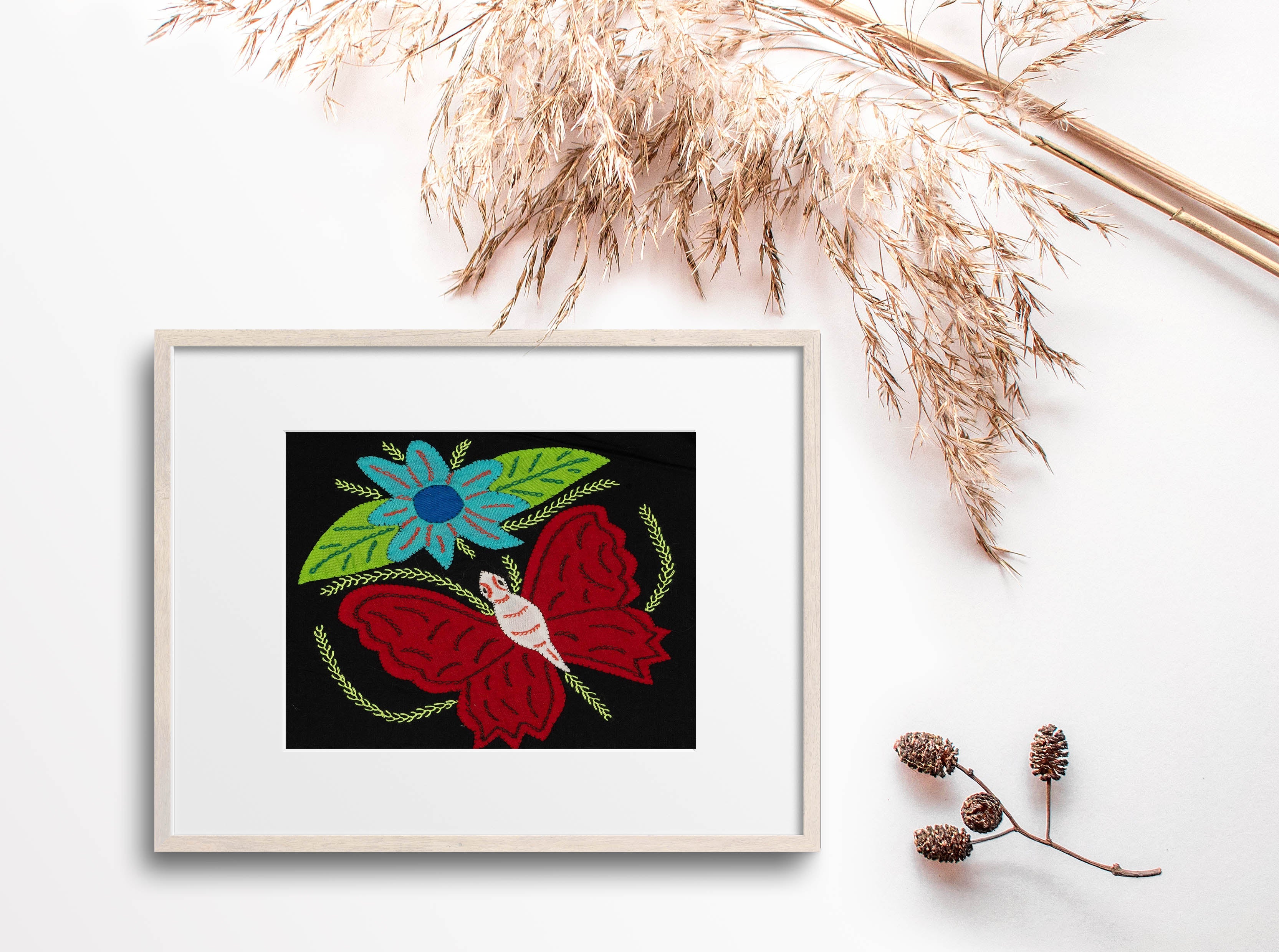 Multi-Color Butterfly Red And White Molita