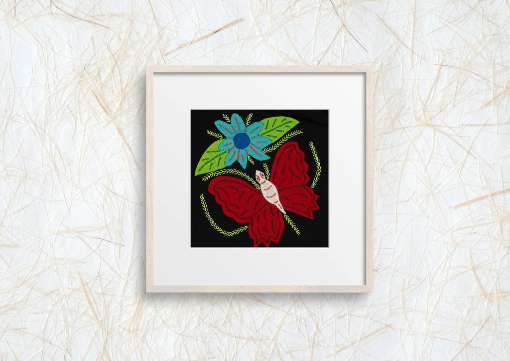 Multi-Color Butterfly Red And White Molita