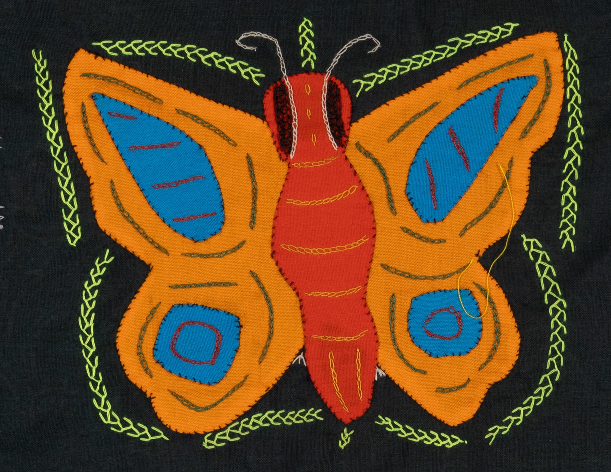 Multi-Color Butterfly Red Orange And Blue Molita