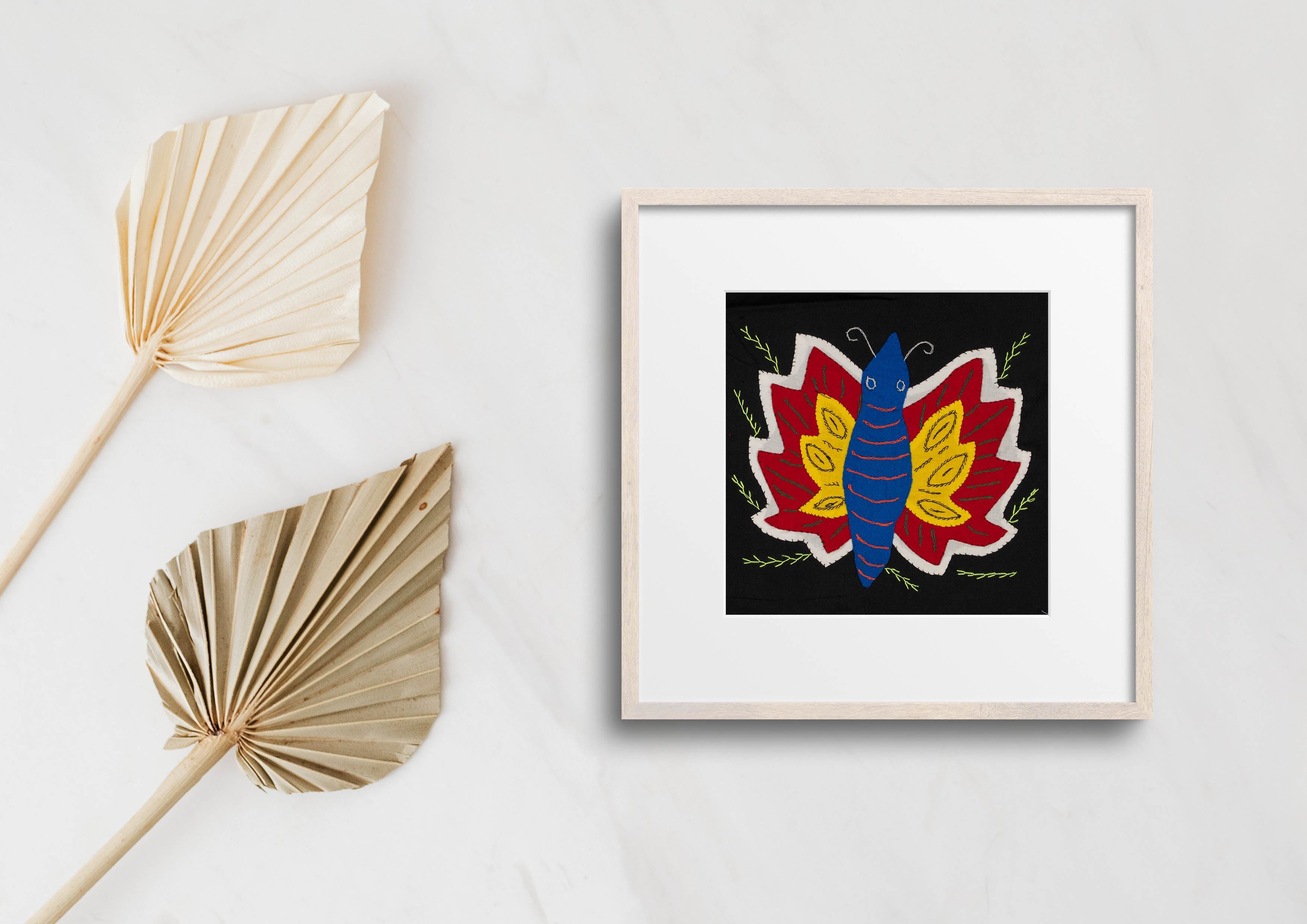 Multi-Color Butterfly Red Yellow And Blue Molita