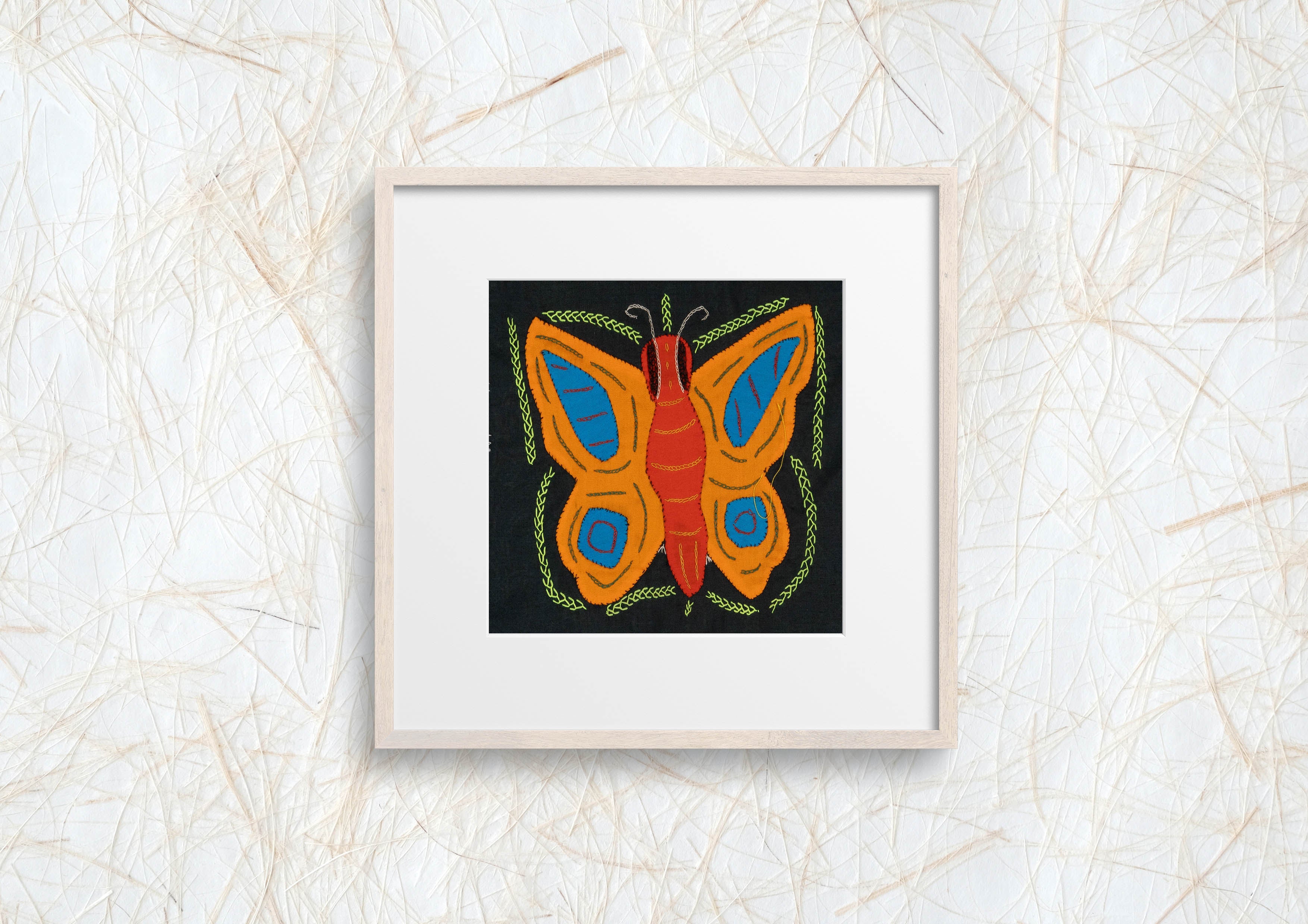 Multi-Color Butterfly Red Orange And Blue Molita