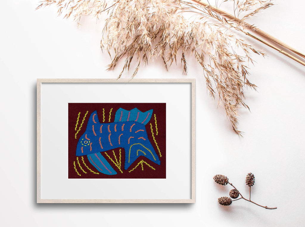 Multi-Color Ocean Fish Blue And Maroon Molita