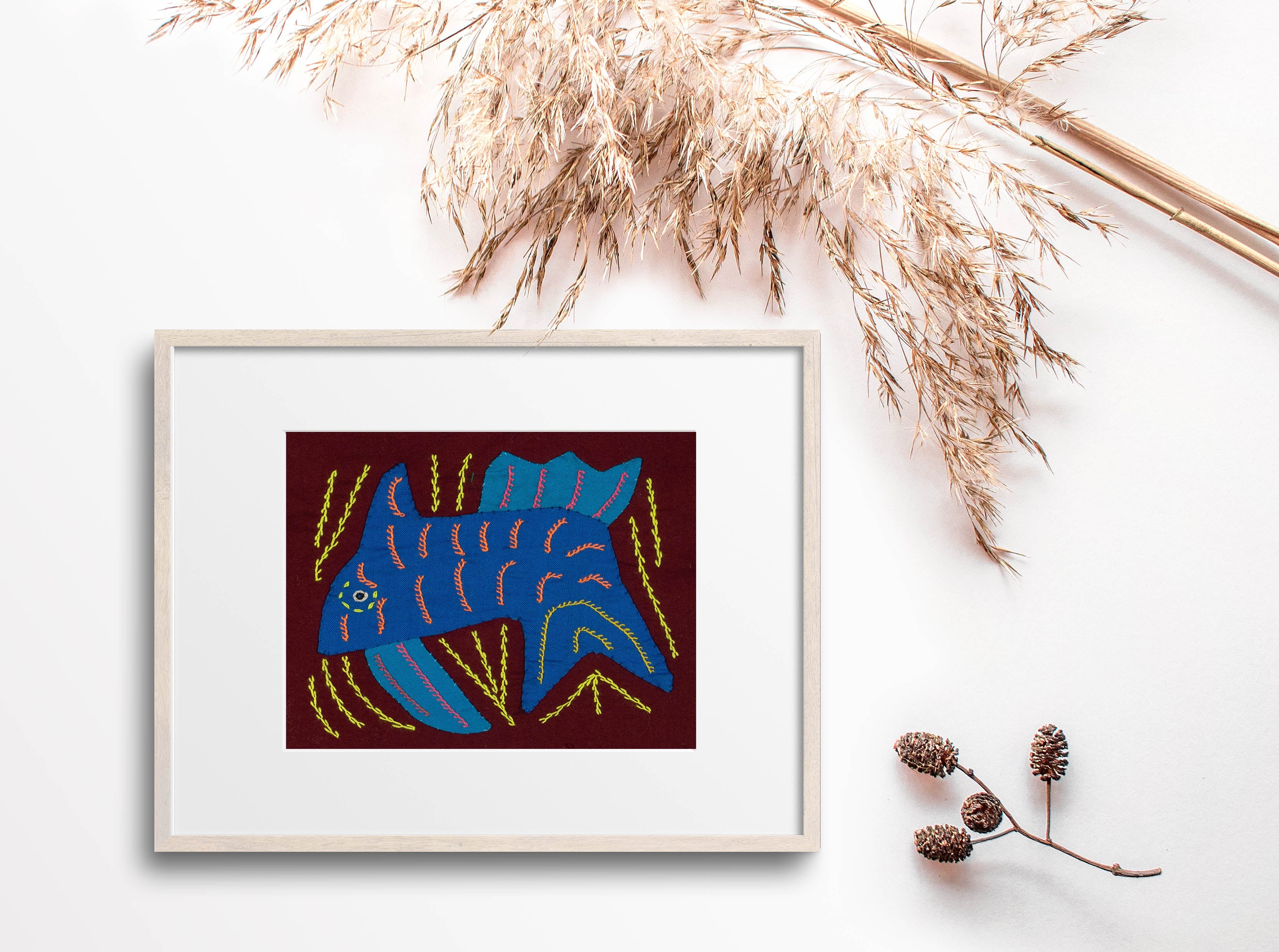 Multi-Color Ocean Fish Blue And Maroon Molita