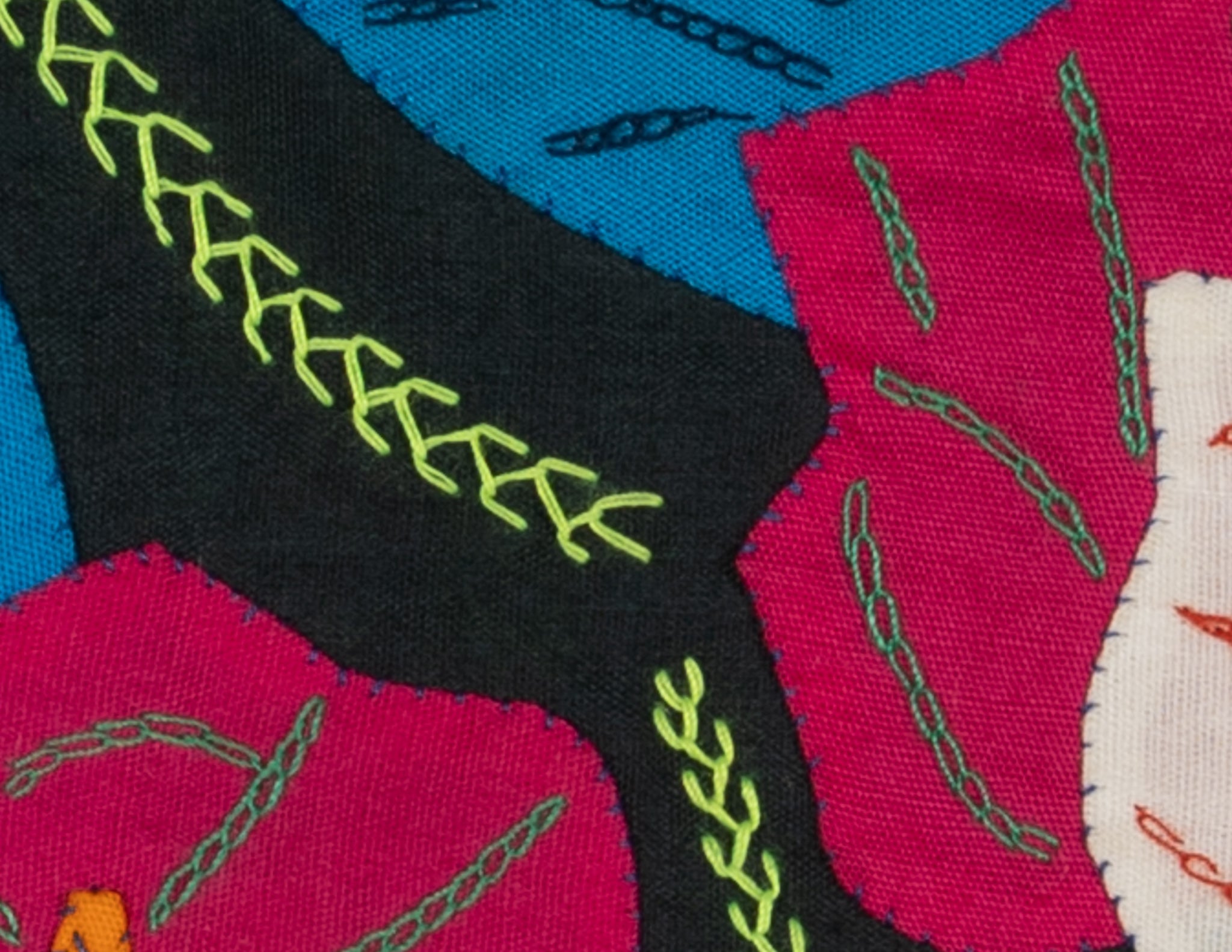 Multi-Color Floral Flower Blue And Red Molita