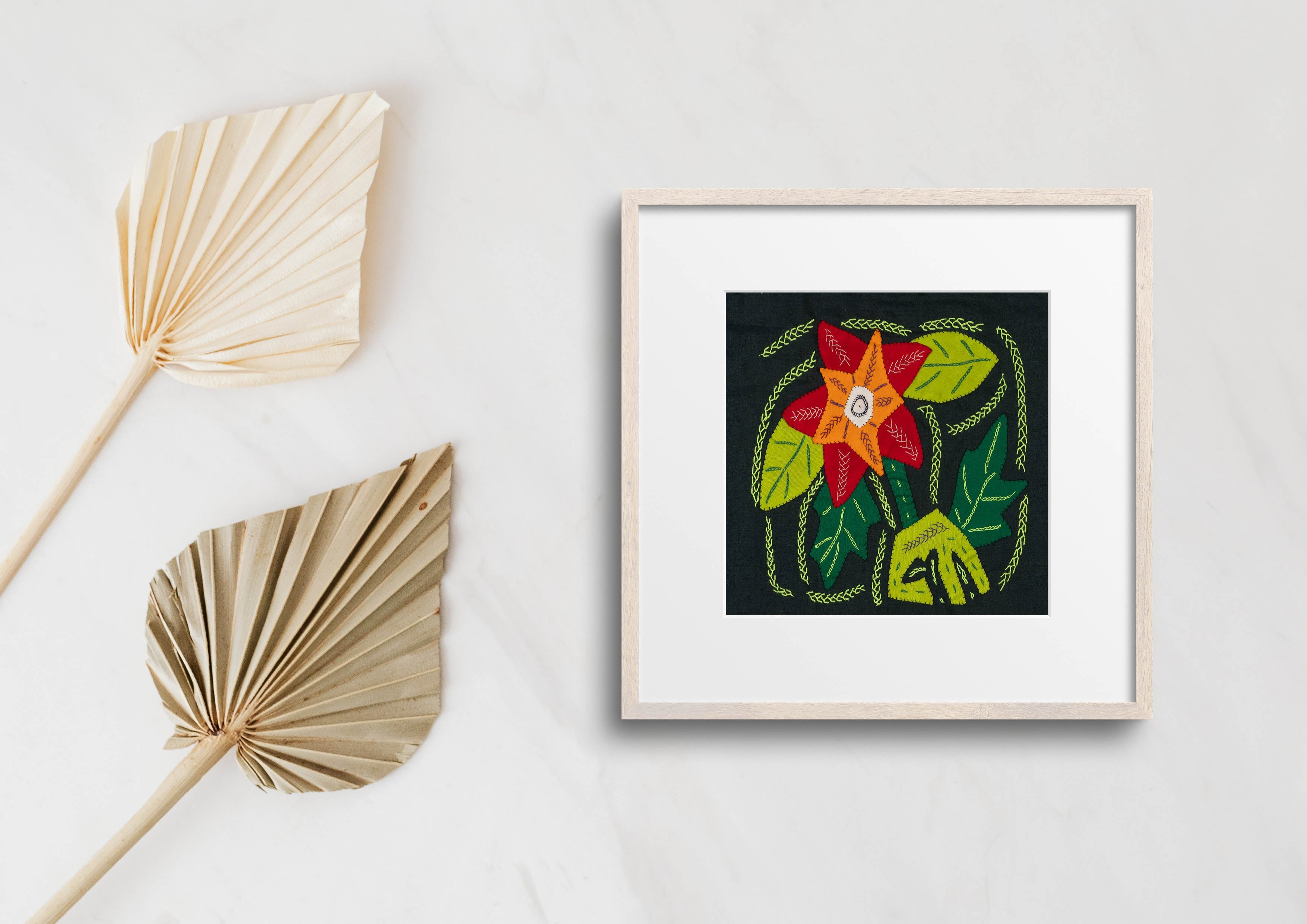 Multi-Color Floral Flower Red And Green Molita