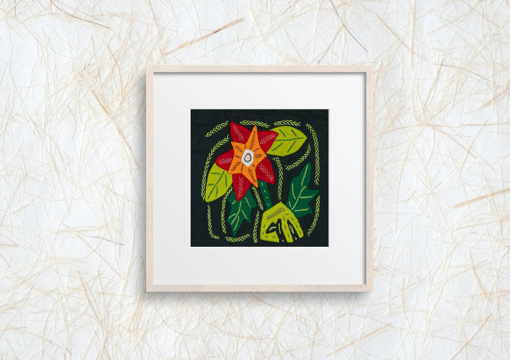 Multi-Color Floral Flower Red And Green Molita