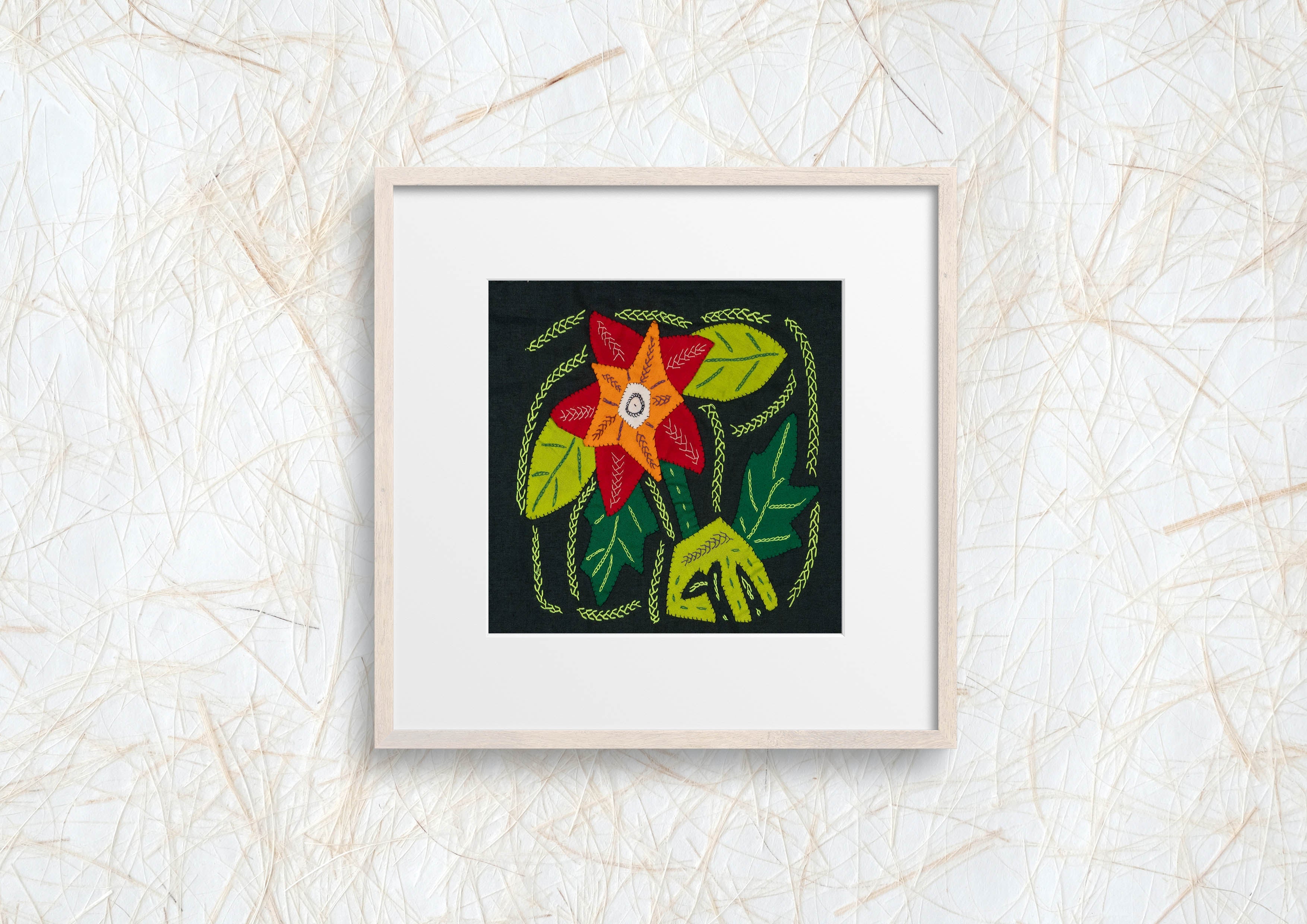 Multi-Color Floral Flower Red And Green Molita