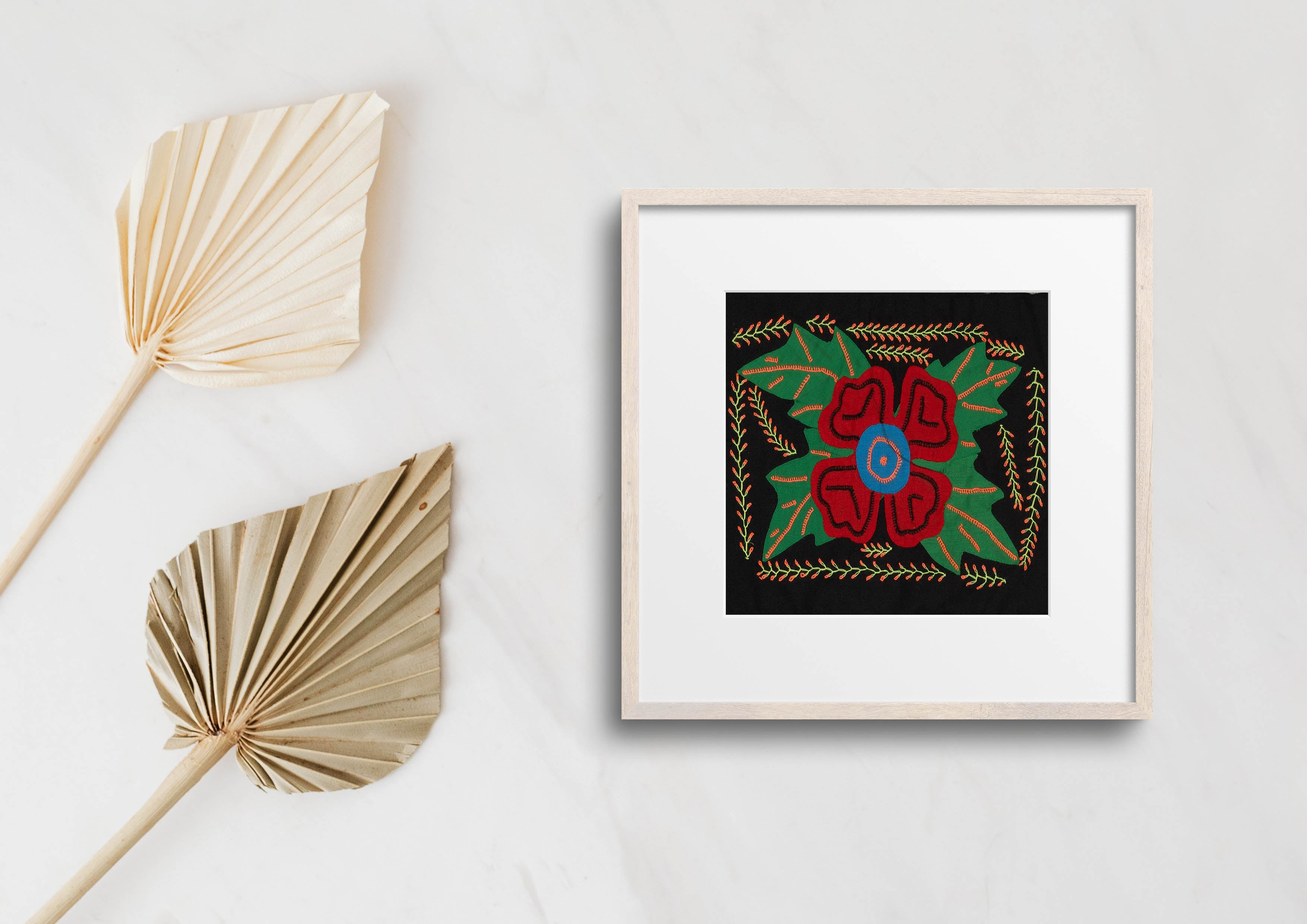 Multi-Color Floral Flower Red And Green Molita
