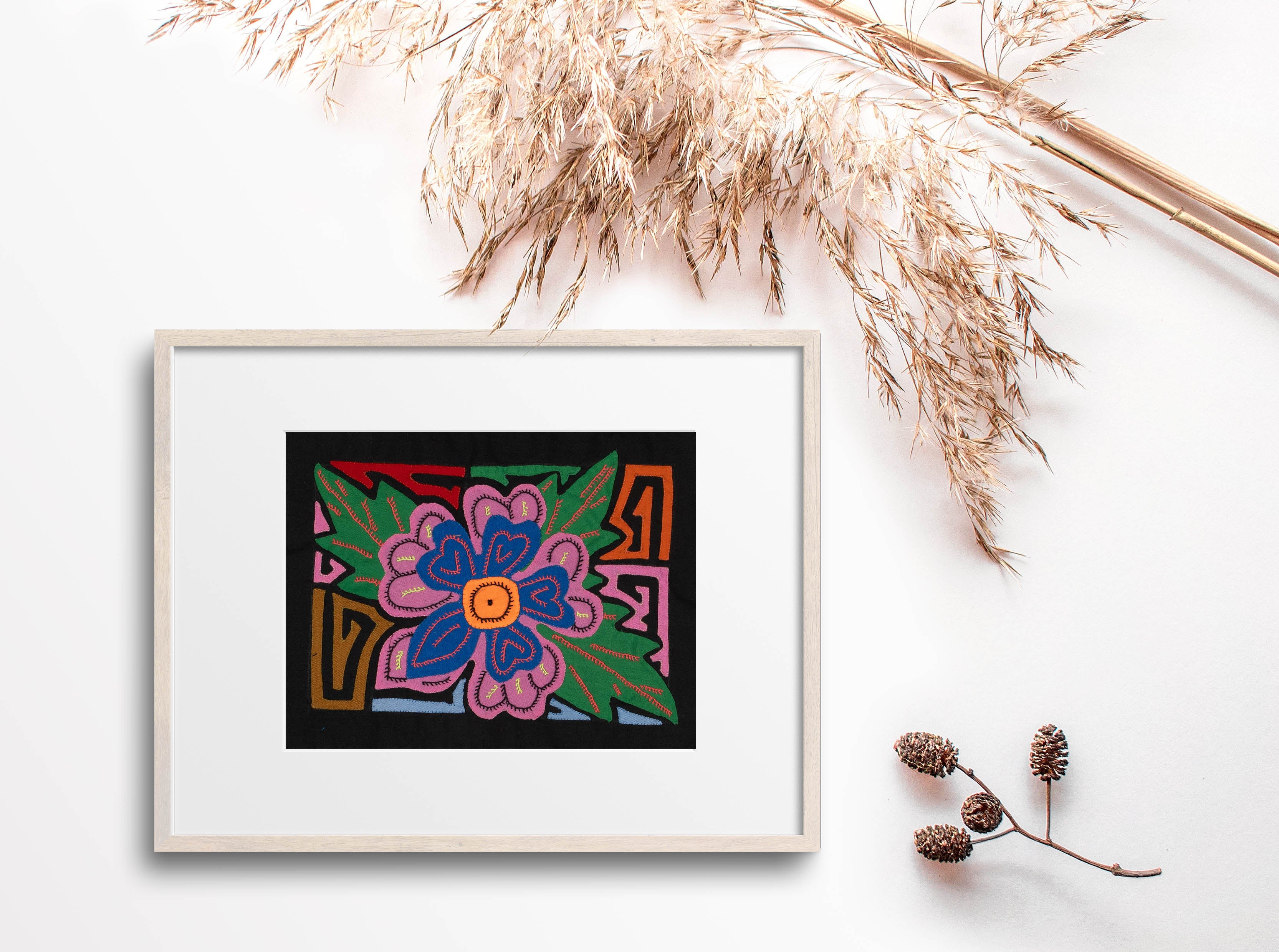Multi-Color Floral Flower Pink And Blue Molita