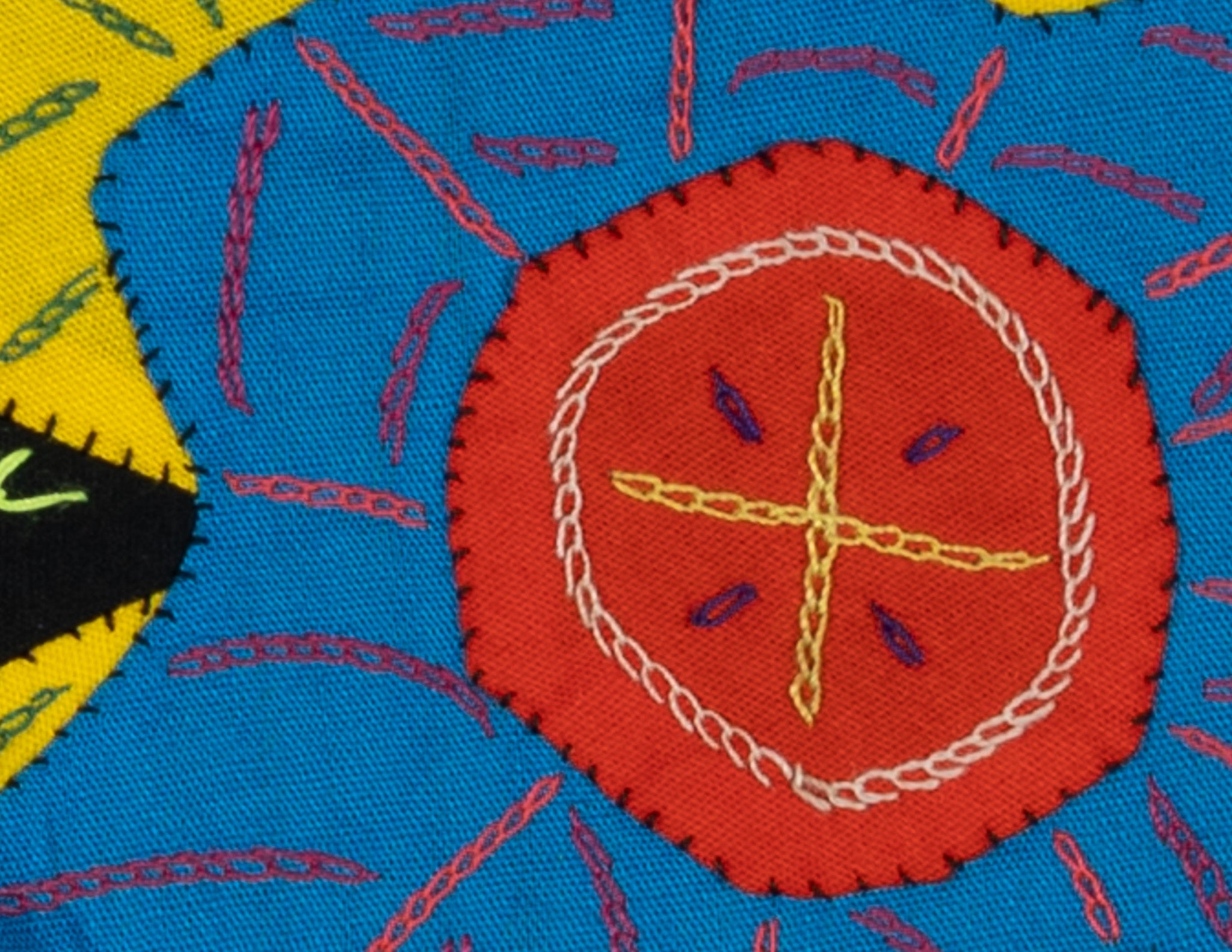 Multi-Color Floral Flower Blue And Yellow Molita