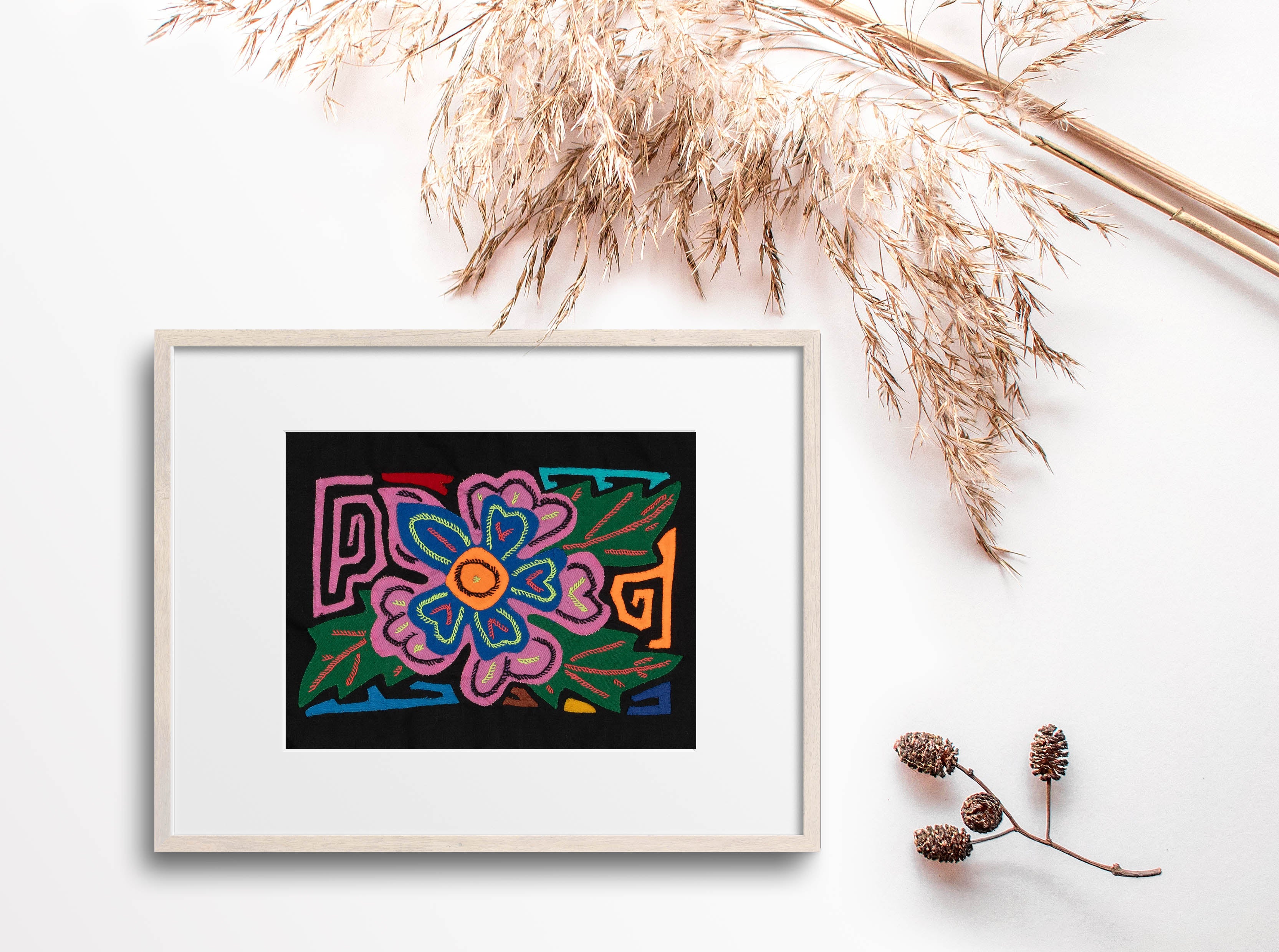 Multi-Color Floral Flower Pink And Blue Molita